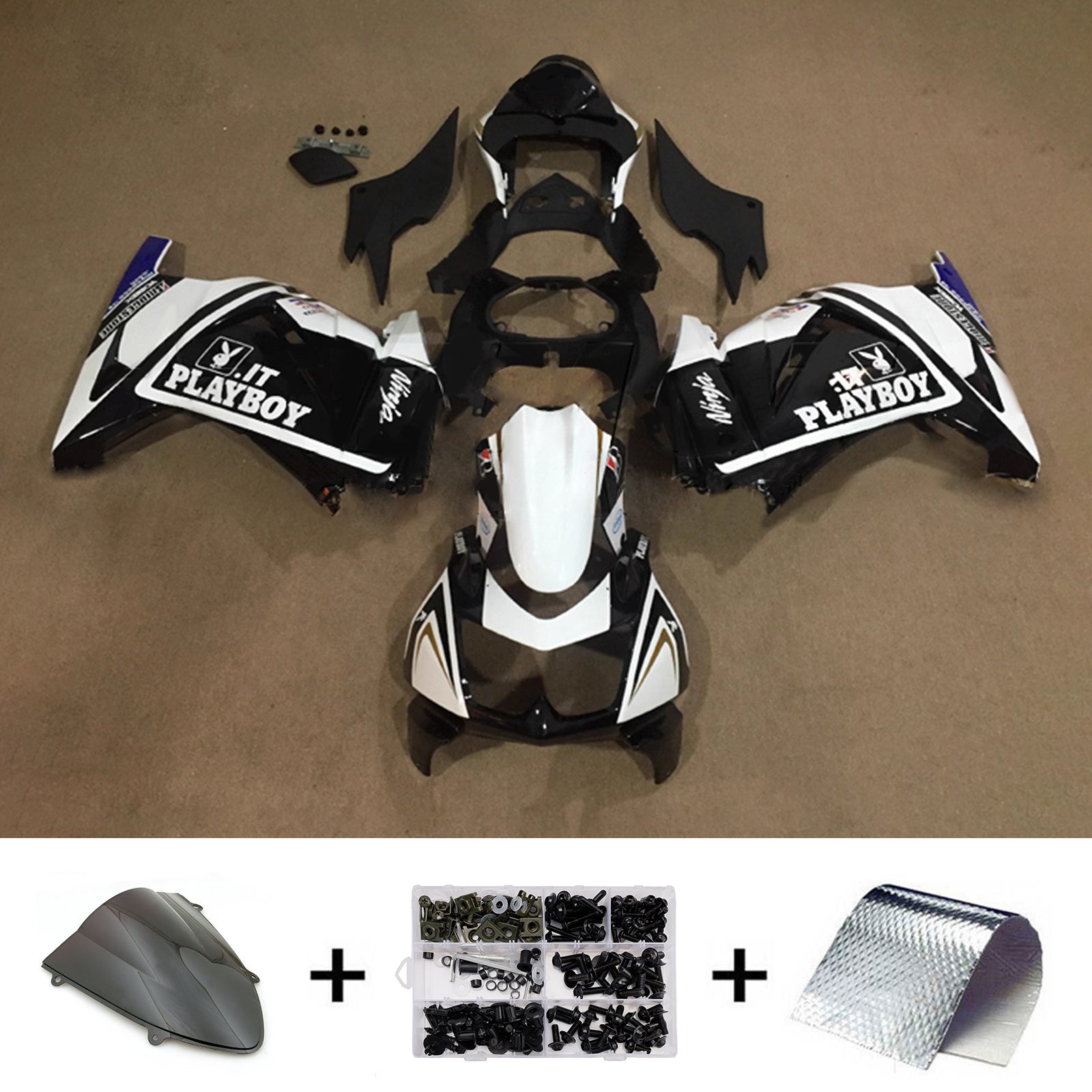 Injection Fairing Kit Bodywork Plastic ABS fit For Kawasaki EX250 Ninja250R 2008-2012