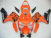 2003-2004 Honda CBR 600 RR Orange & Black Flame Racing Fairings Generic
