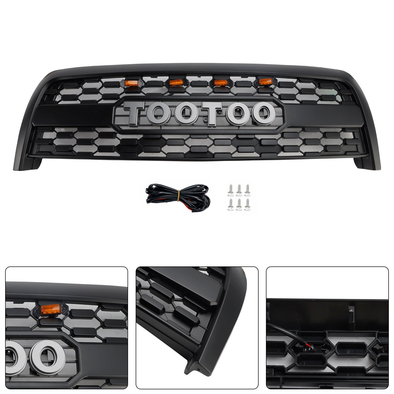 2003-2006 Toyota Tundra W/Light Matte Black Front Bumper Grill Grille