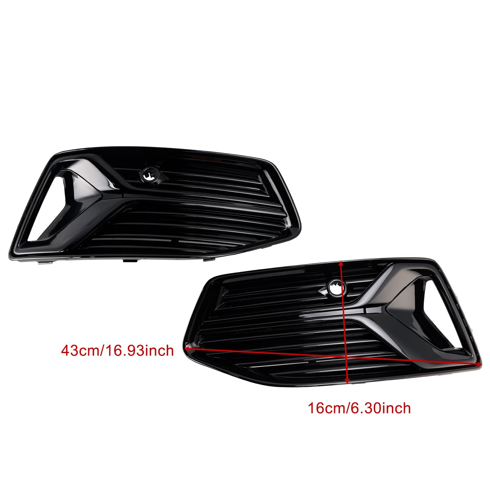 2019-2023 Audi A6 C8 2PCS Front Bumper Fog Light Cover Grill Grille
