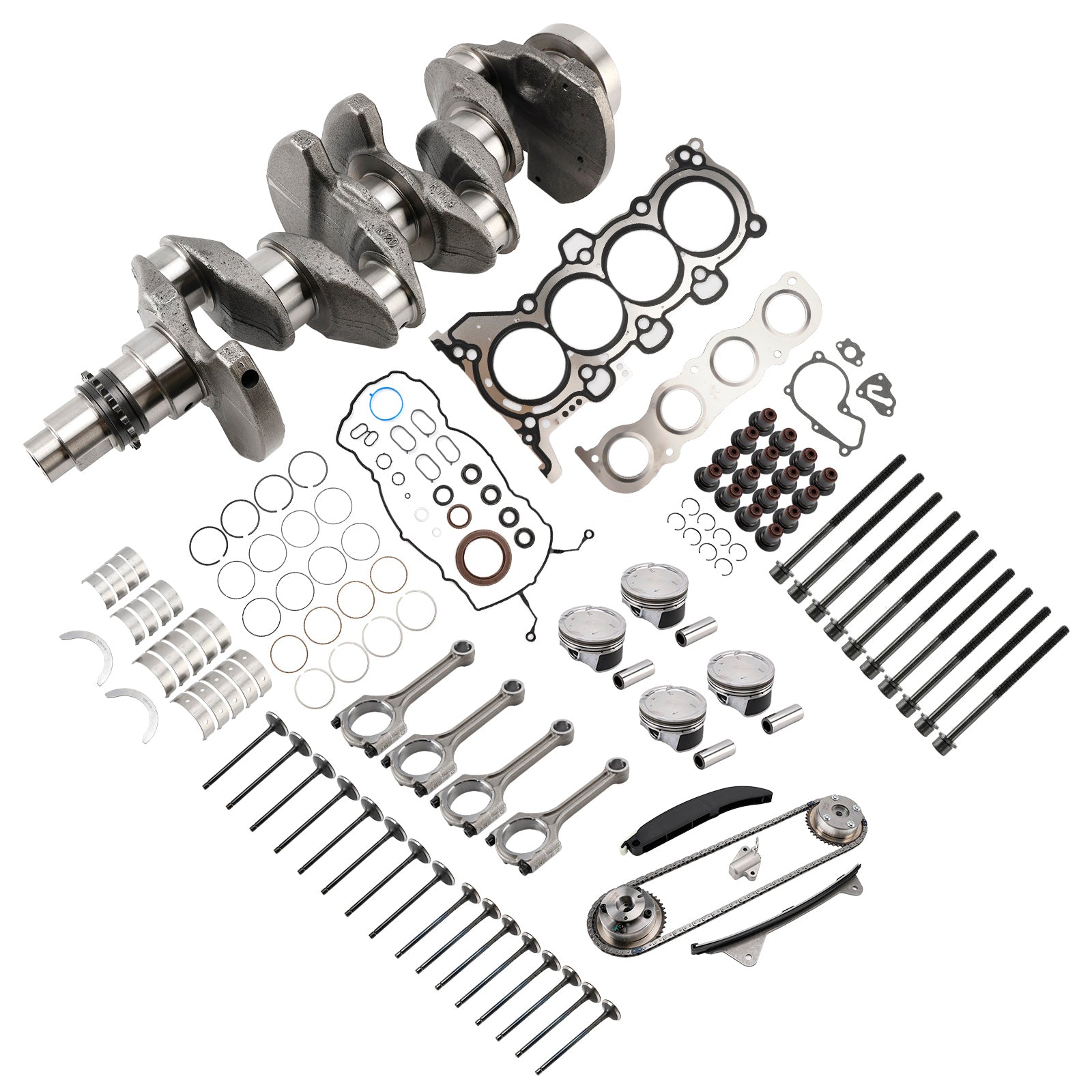 Hyundai Kia G4NG 2.0L Engine Overhaul Rebuild Kit w/ Crankshaft Rods Timing