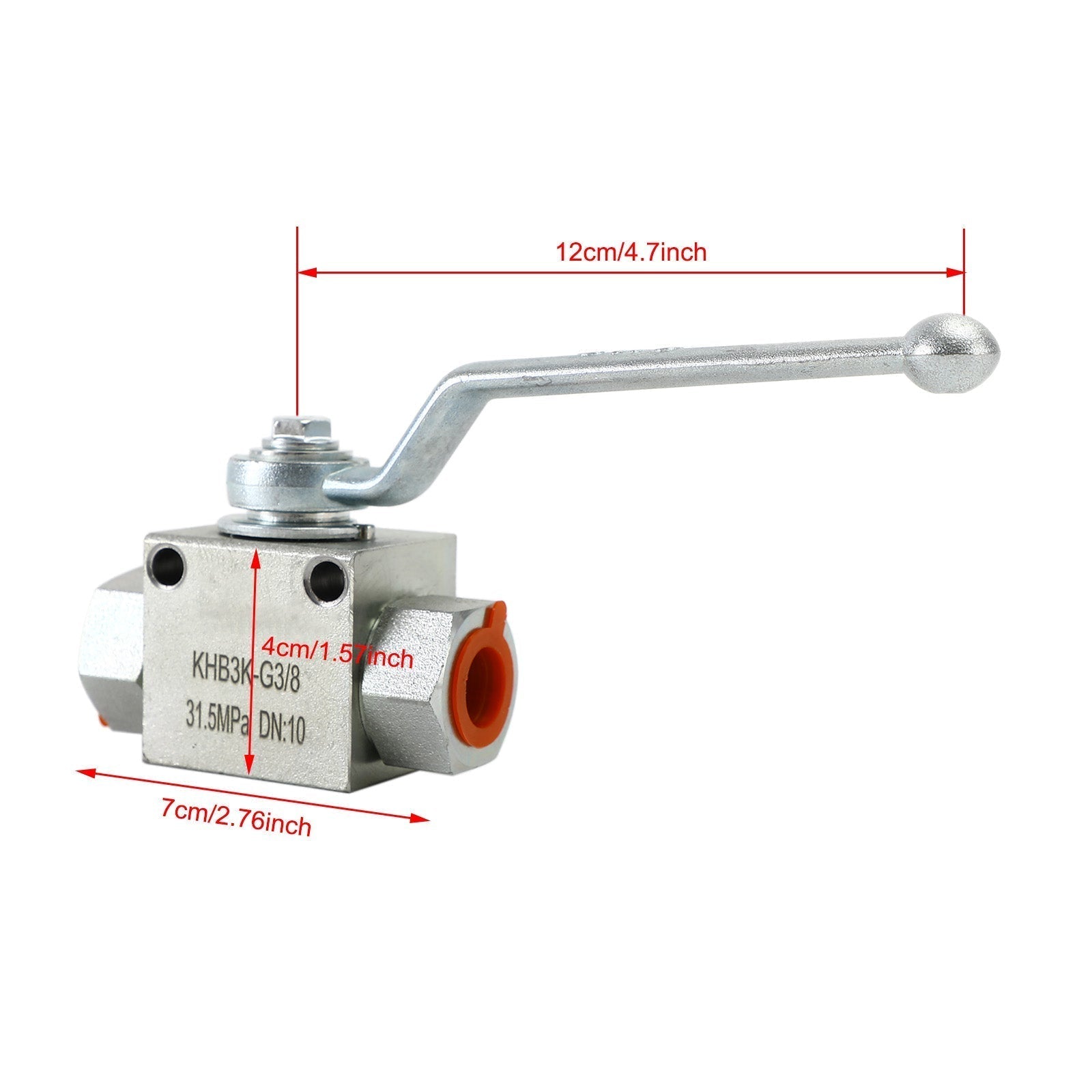3 Way Hydraulic Ball Valve 1/4" NPT Female High Pressure Ball Valve