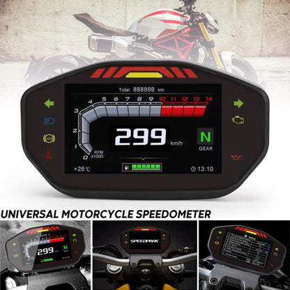 Universal Motorcycle Tft Digital Speedometer 14000Rpm 6 Gear Backlight Odometer