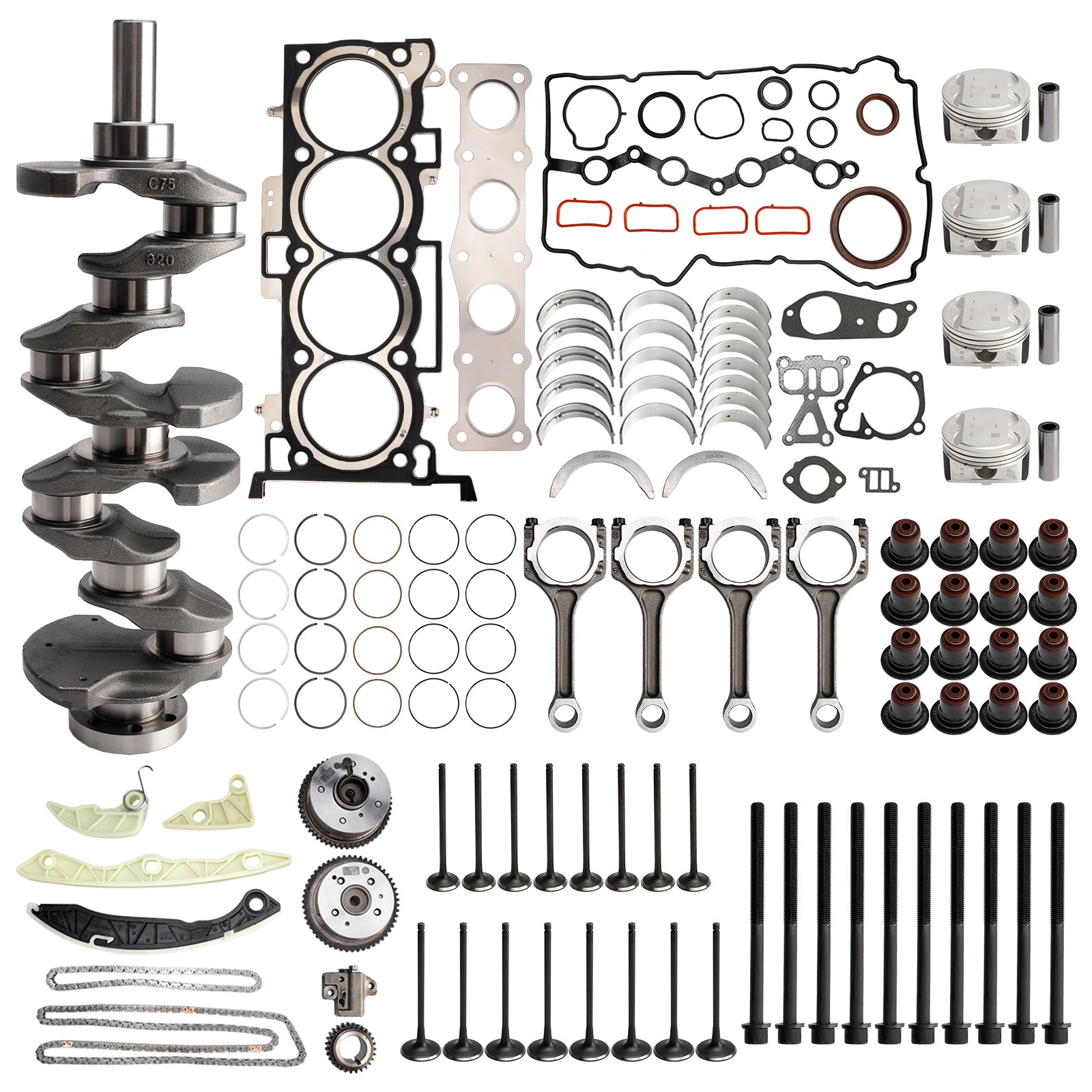 2006-2010 Kia Optima G4KD 2.0L Engine Overhaul Rebuild Kit Crankshaft Rods Timing Kit