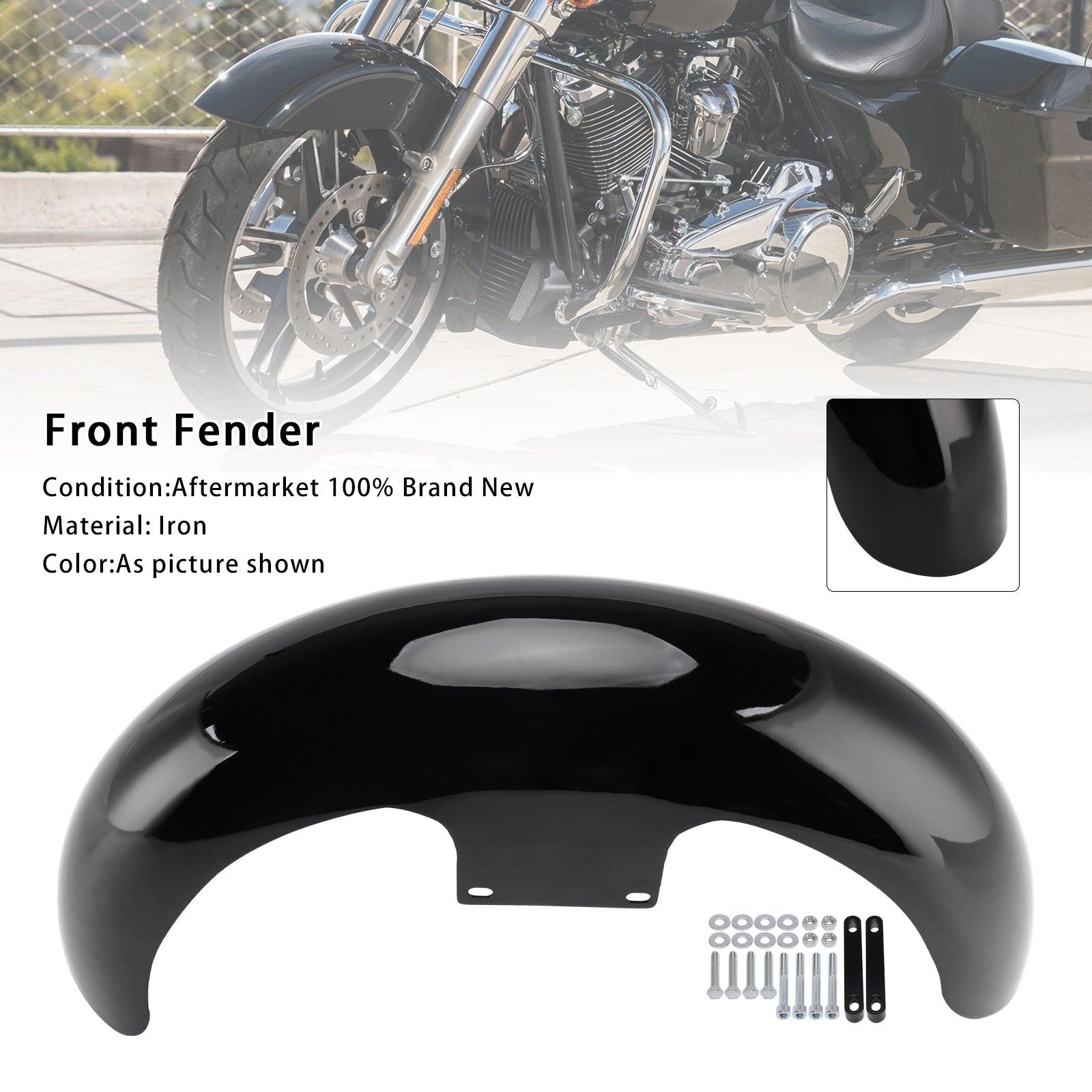 19" Wrap Front Fender Iron Fit For Touring Road Glide Street Glide CVO 2023-2025