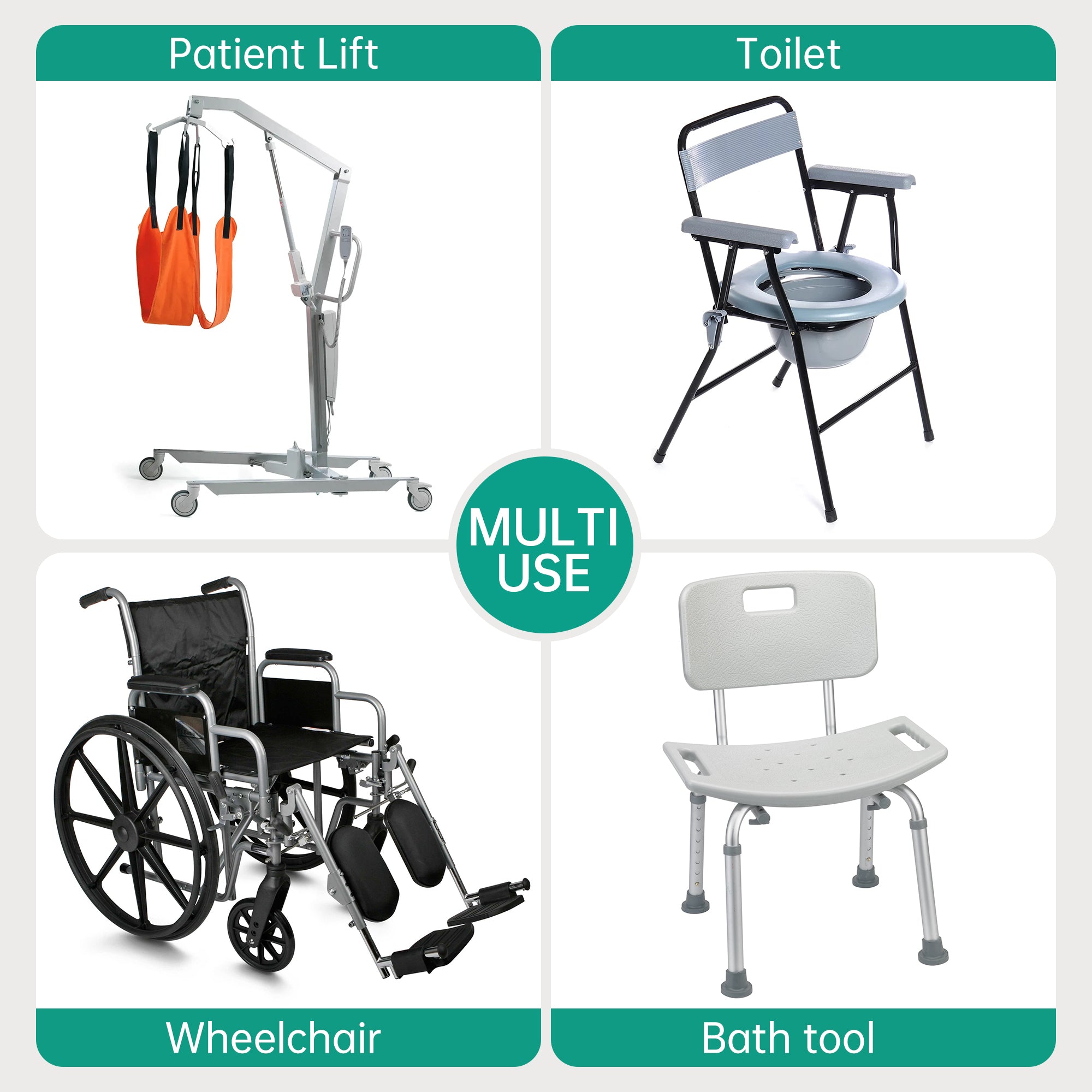 Multifunctional 4-in-1 Electric Patient Transfer Lift