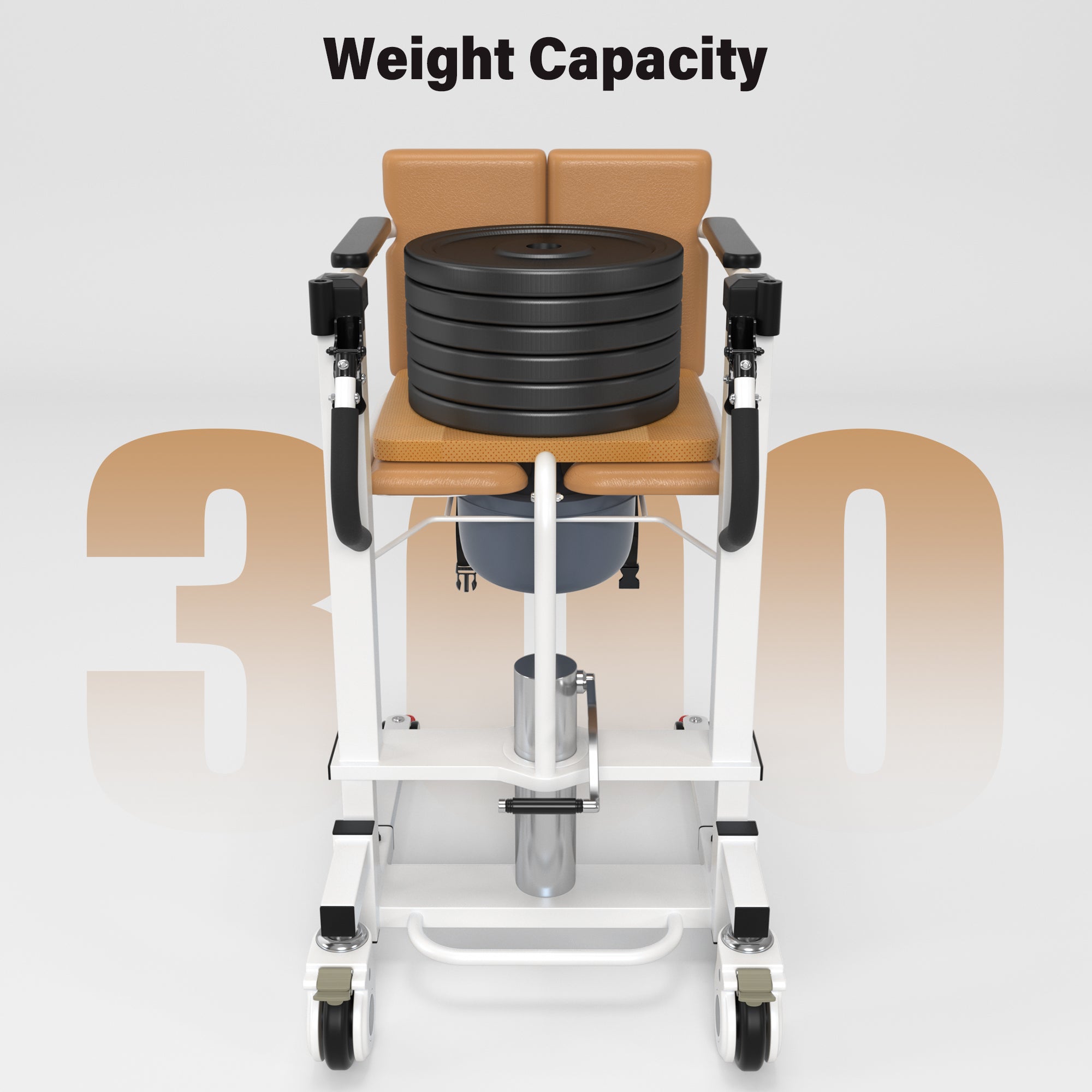 Patient Chair Hydraulic Transferred Lift Wheelchair w/180°Split Seat And Table