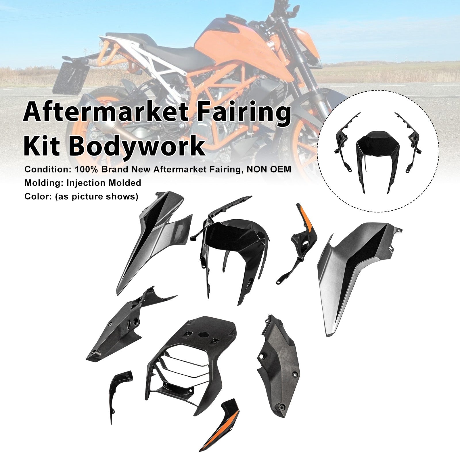 Injection Bodywork Fairing Kit for 390 DUKE 2017-2023