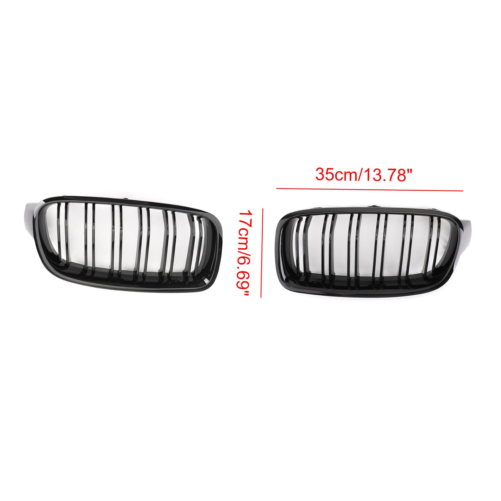 Gloss Black Front Kidney Grille Fit For BMW 3 Series F30 F35 2012-2017 Dual Slats