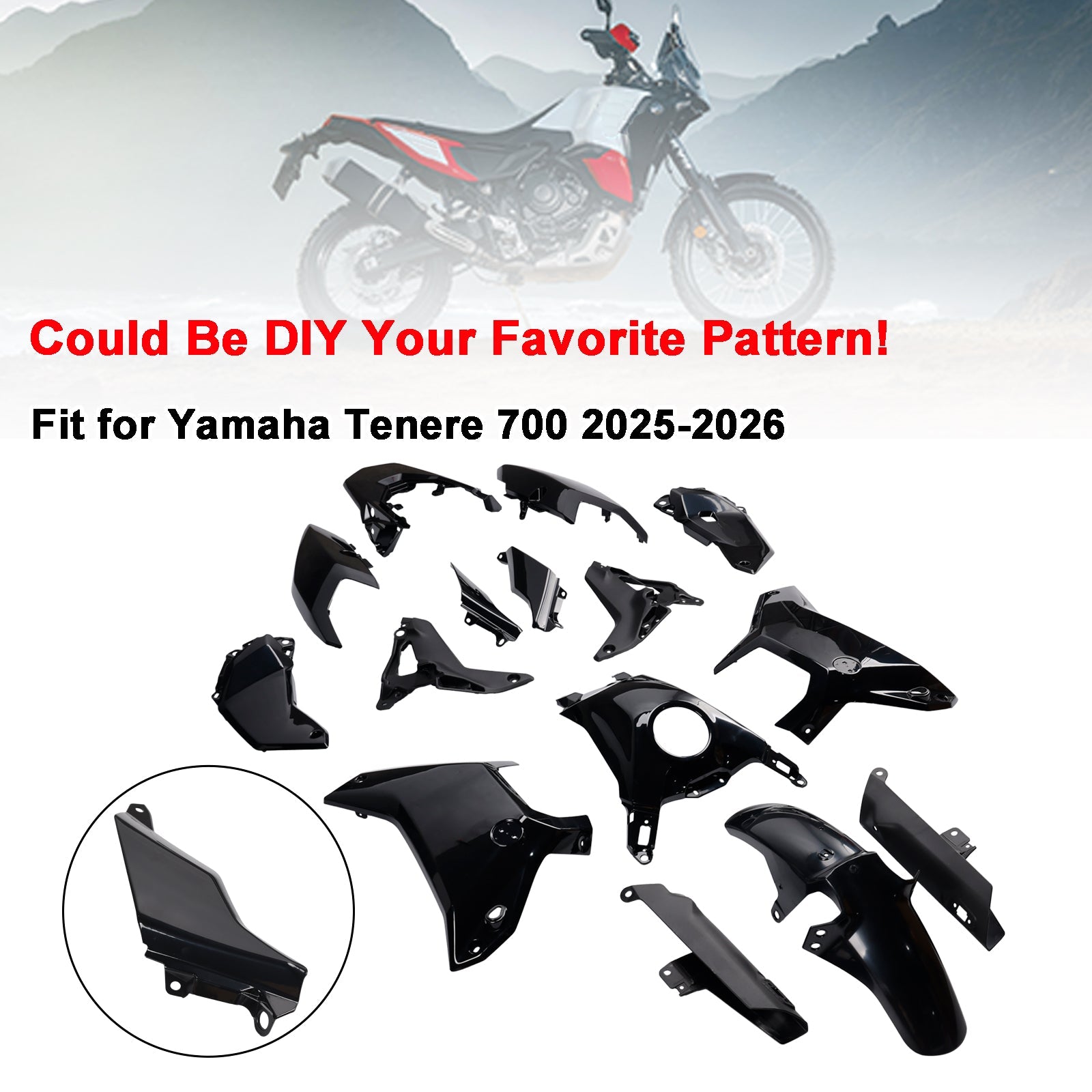 Bodywork Fairing Injection Unpainted For Yamaha Tenere 700 T700S 2025-2026