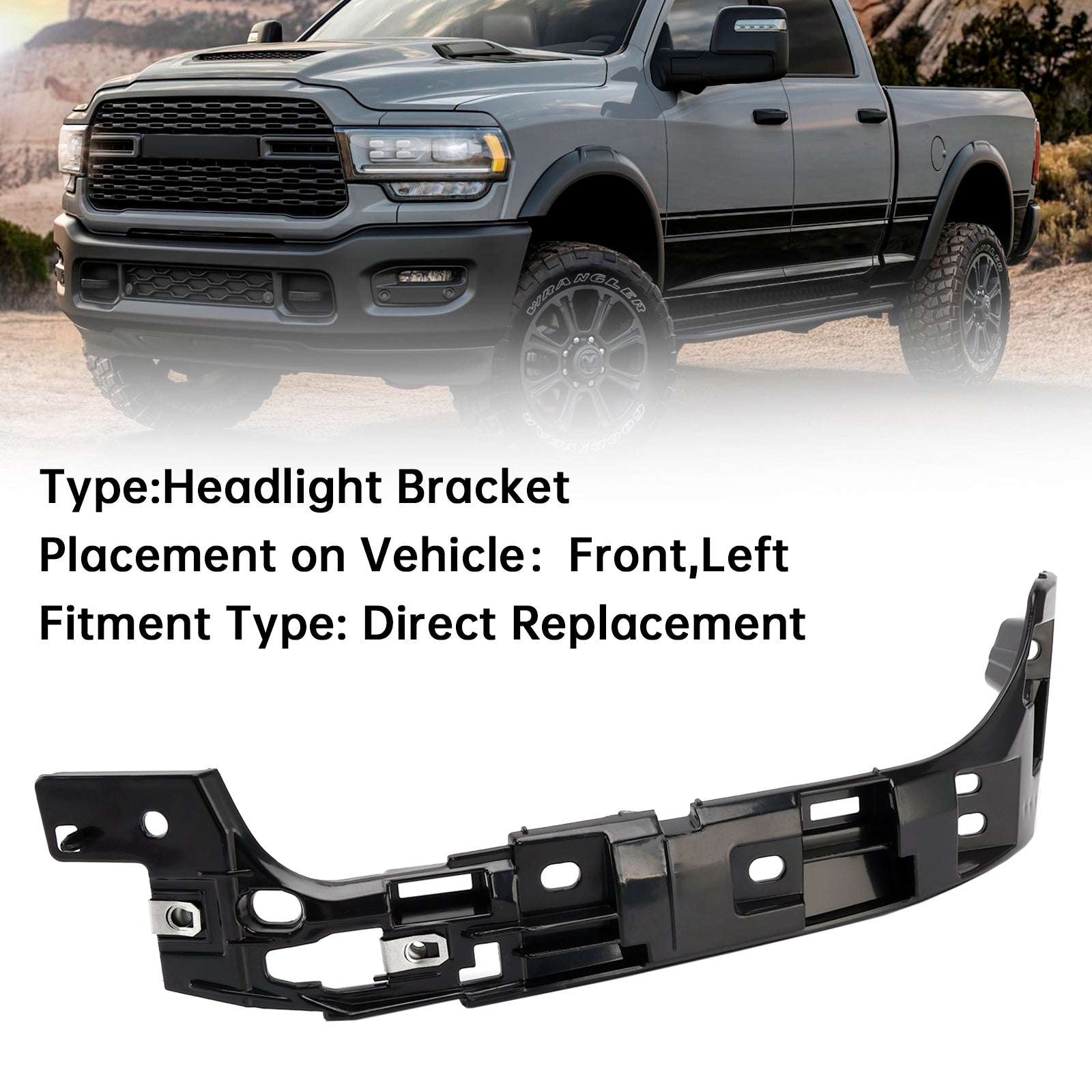 2019-2024 RAM 2500 3500 4500 5500 Driver Left Headlight Bracket 68448771AA