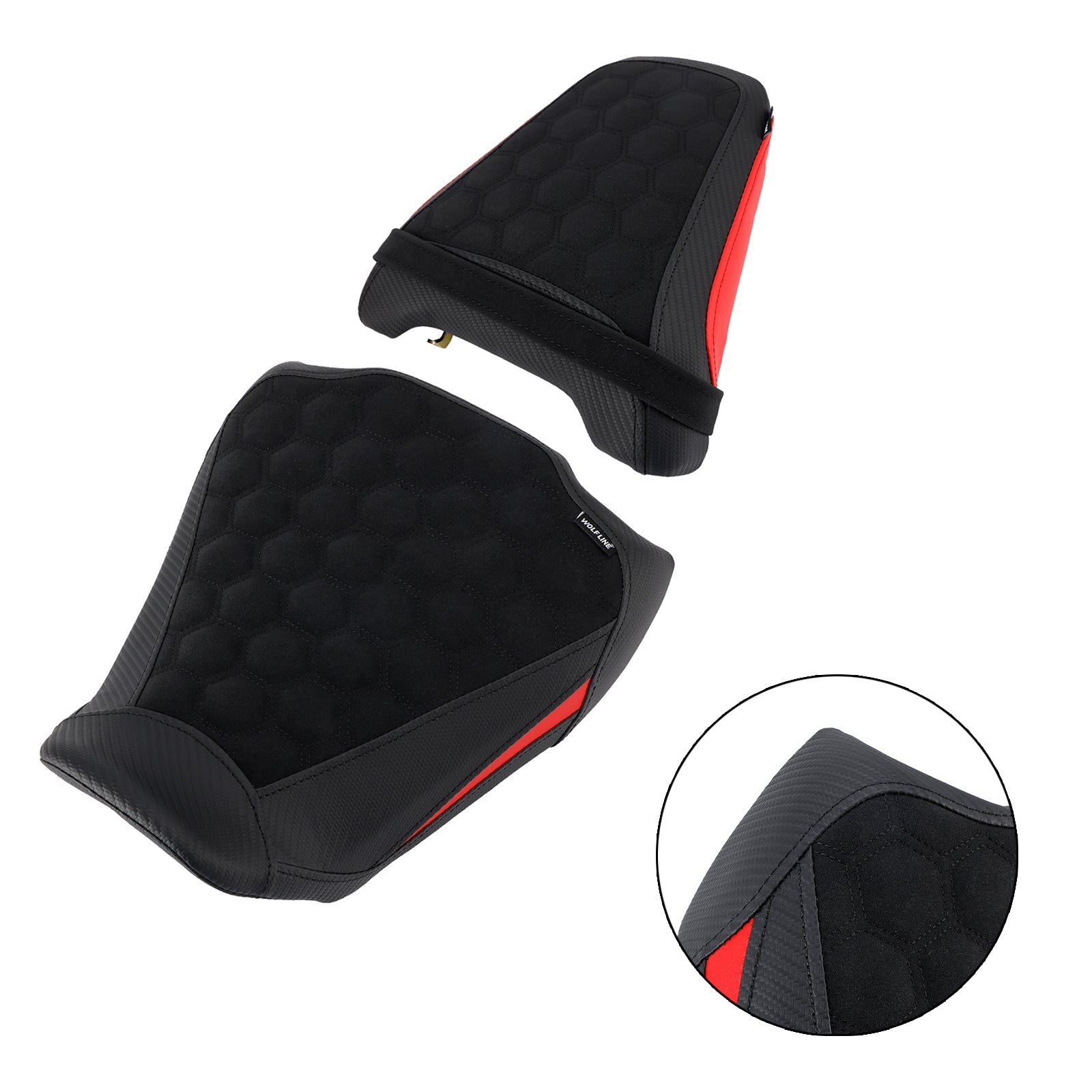 2024-2025 For Honda Cb650R Cbr650R Front&Rear Raider Passenger Cushion Kit Red1