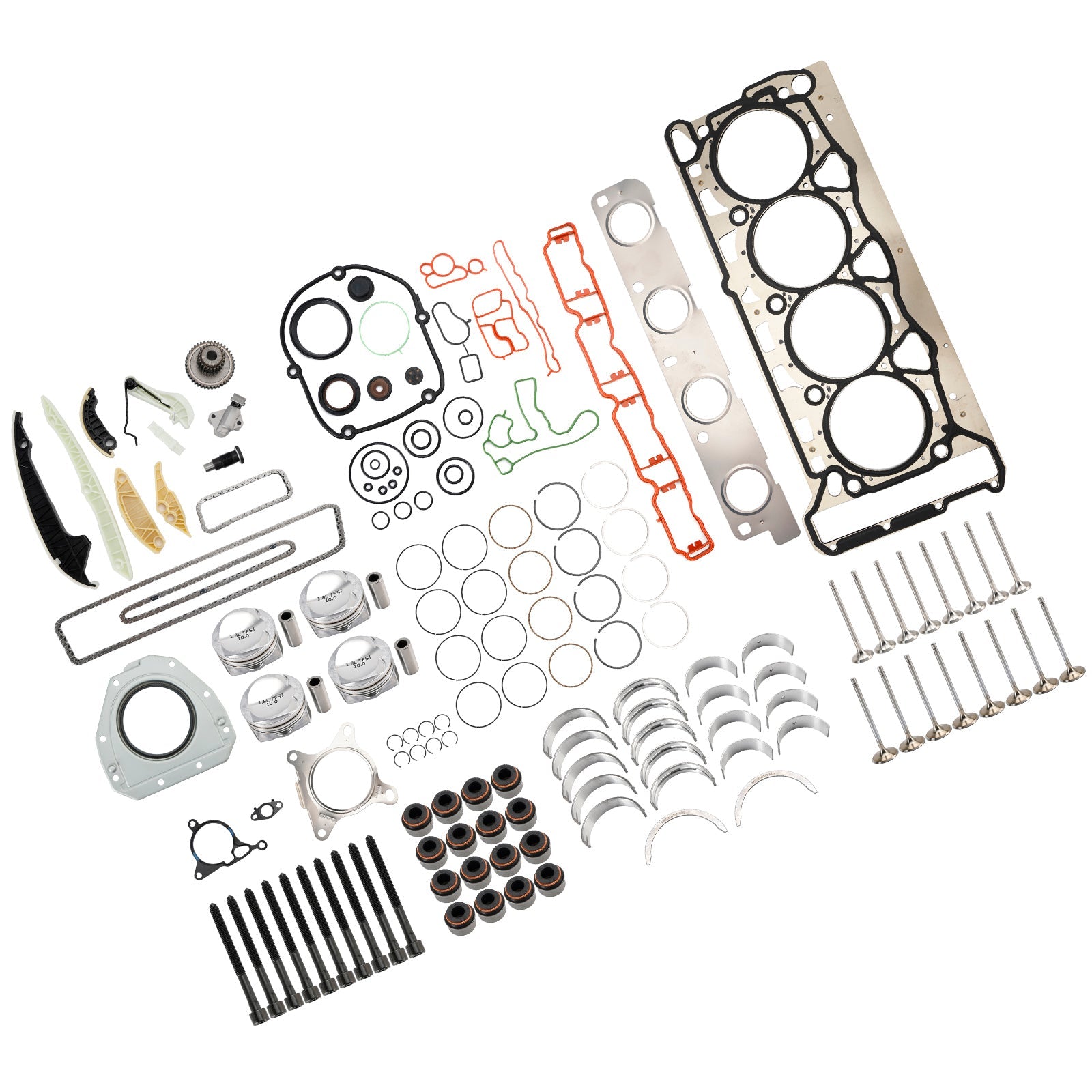 2009-2011 VOLKSWAGEN Golf (MK6) 1.8 TSI CDAA Engine Pistons Overhaul Rebuild Kit 06H107065CP 06H109509Q