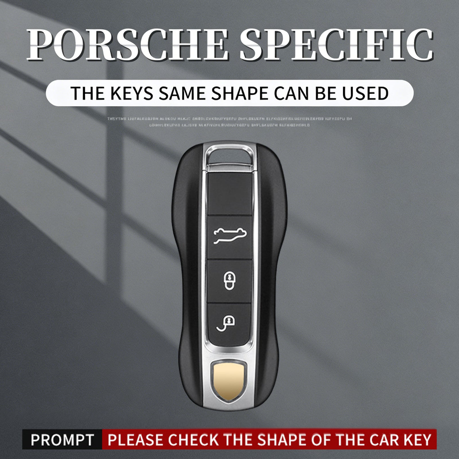 Aluminum Alloy TPU Black Car Key Case Cover With Buckle For Porsche Cayenne 911