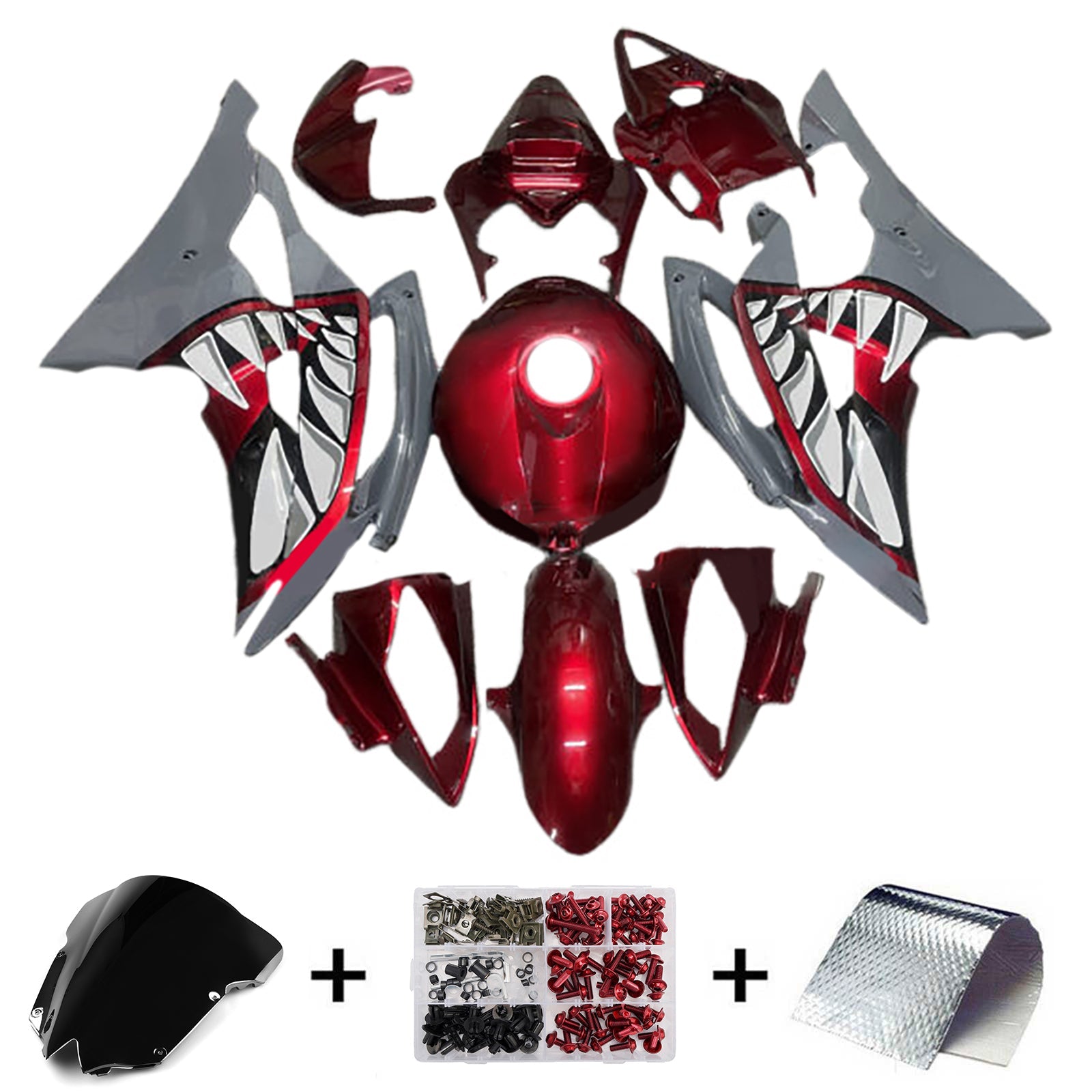 Injection Fairing Kit Bodywork Plastic ABS For Yamaha YZFR6 YZF-R6 2008-2016