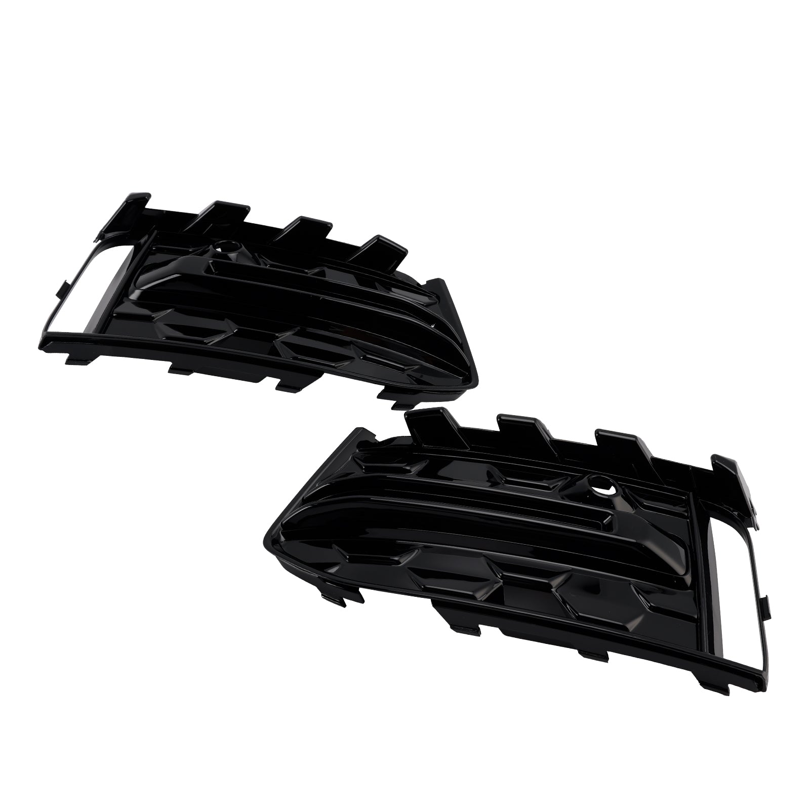 2023+ Audi A6 C8PA S-Line S6 2PCS Front Bumper Fog Light Grille Trim Black