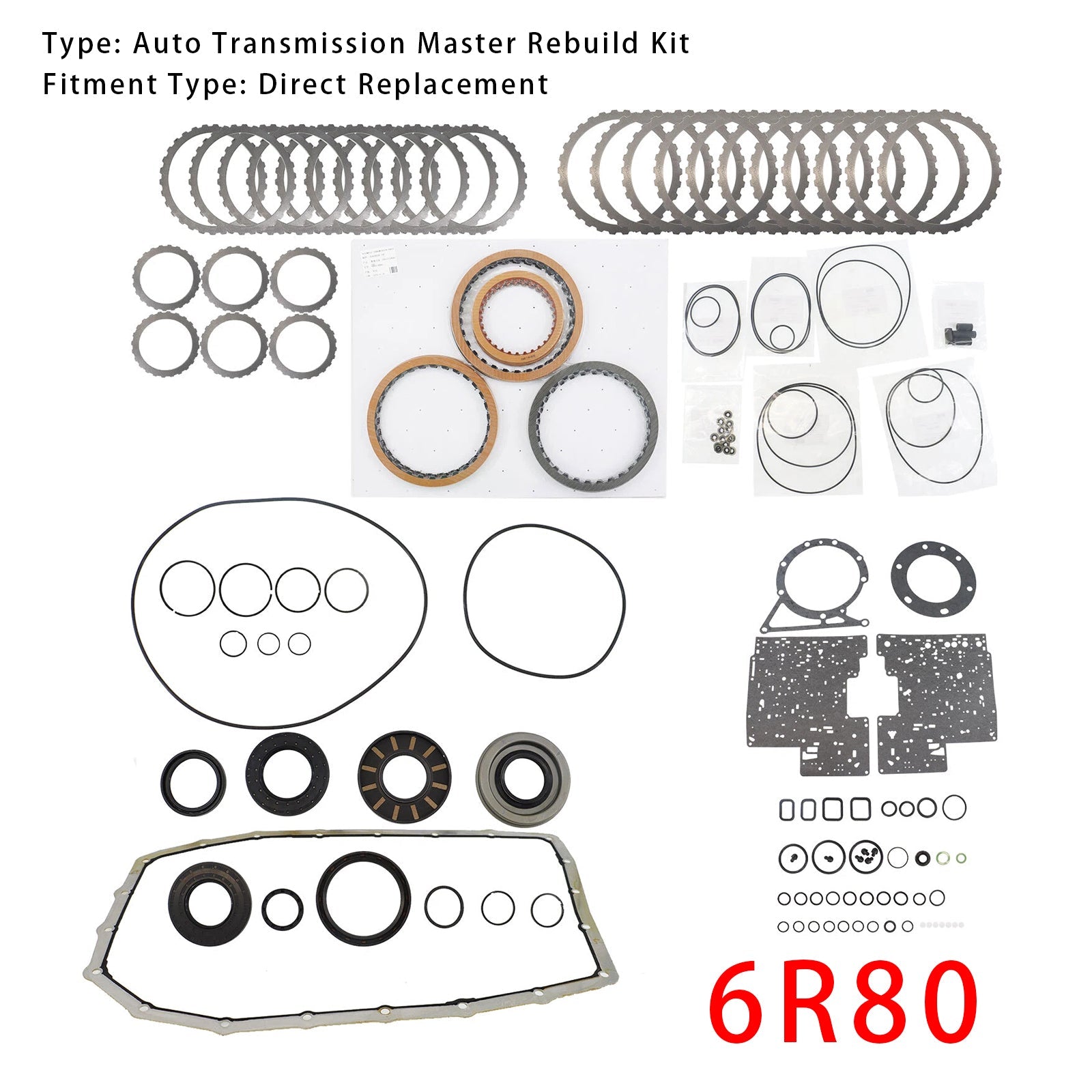 2010-2014 MUSTANG 3.7L 5.0L 6R80 Auto Transmission Master Rebuild Kit Clutch Plates