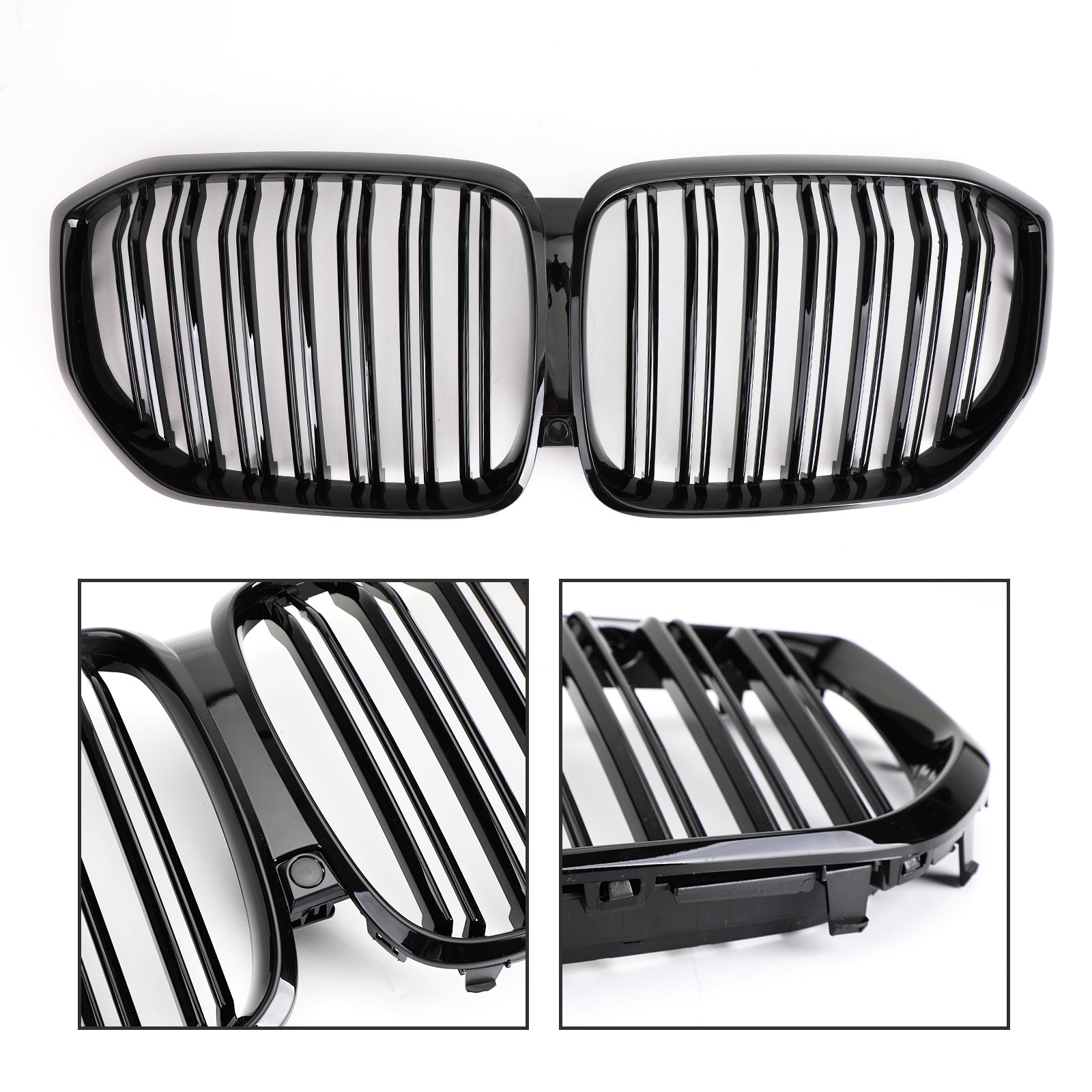 2018-2021 BMW X5 G05 Front Kidney Grille Gloss Black Grill Dual Fin