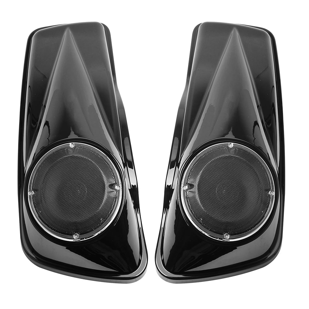 14-21 Harley Touring Road King Glide Generic Black 6.5" Saddlebag Speaker Lids