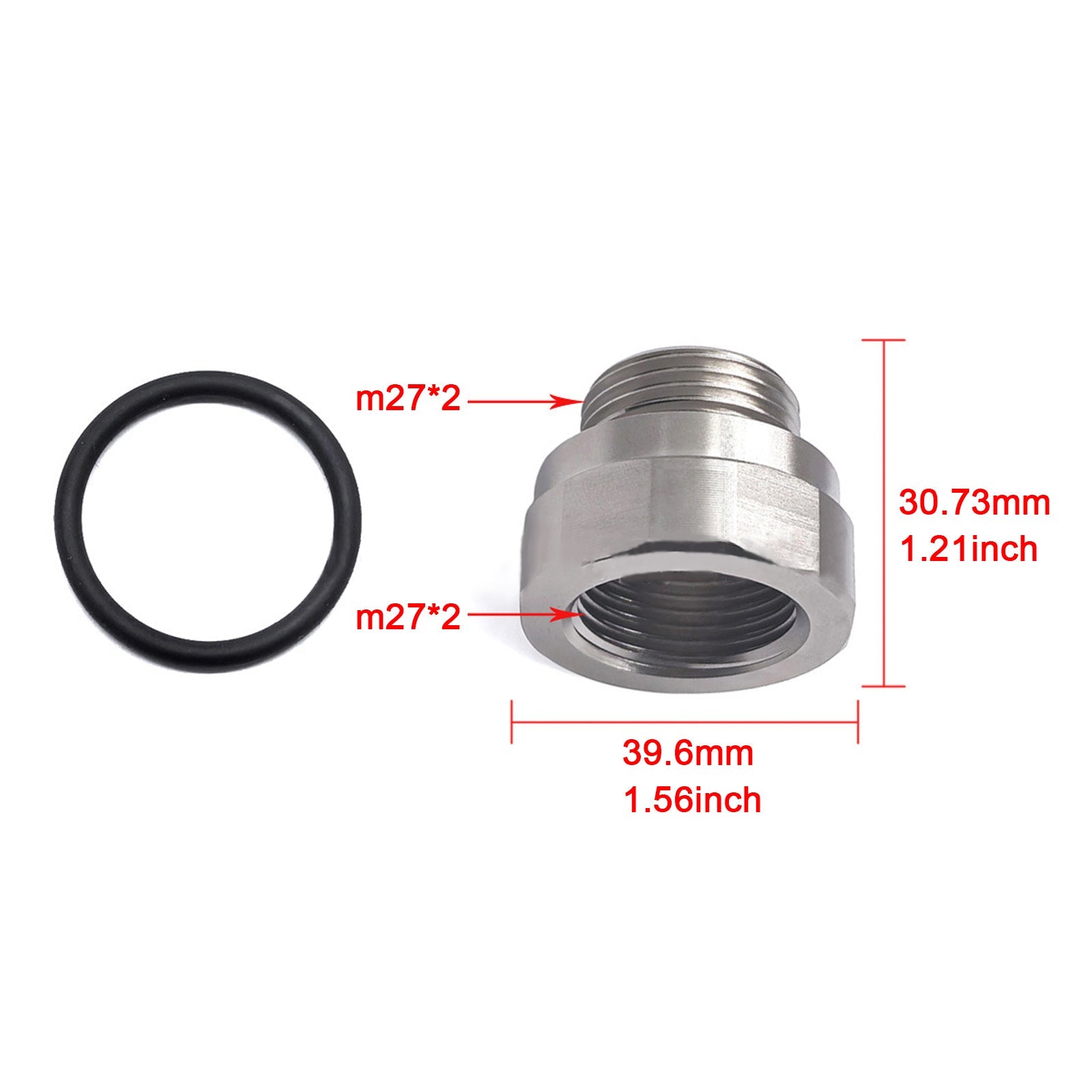 Thread Size Oil Drain Valve Adapter Silver A-211 27mm-2.0