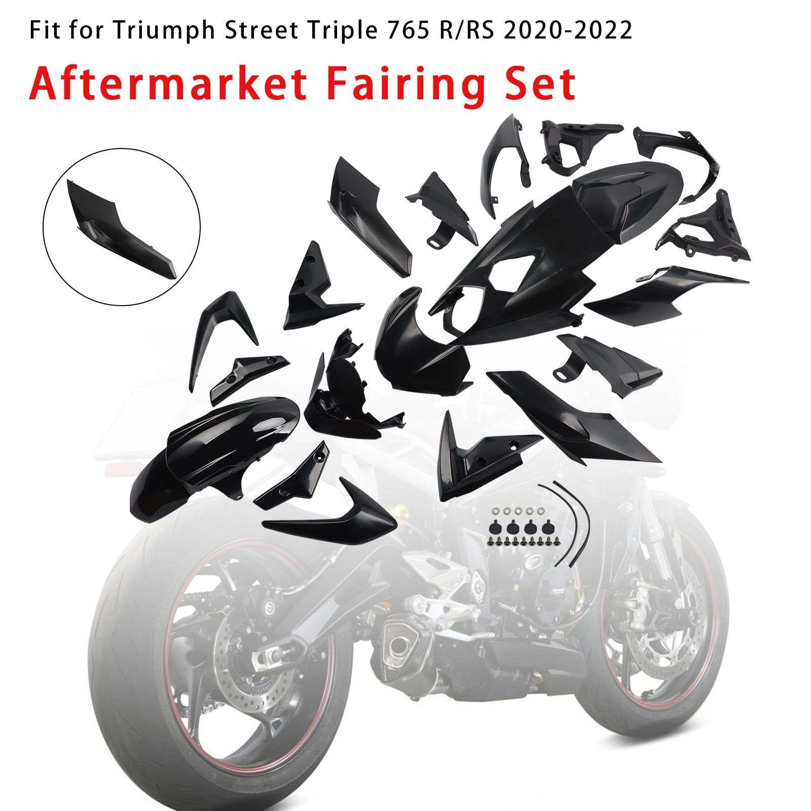 2020-2022 Street Triple 765 R/RS Bodywork Fairing Injection Unpainted