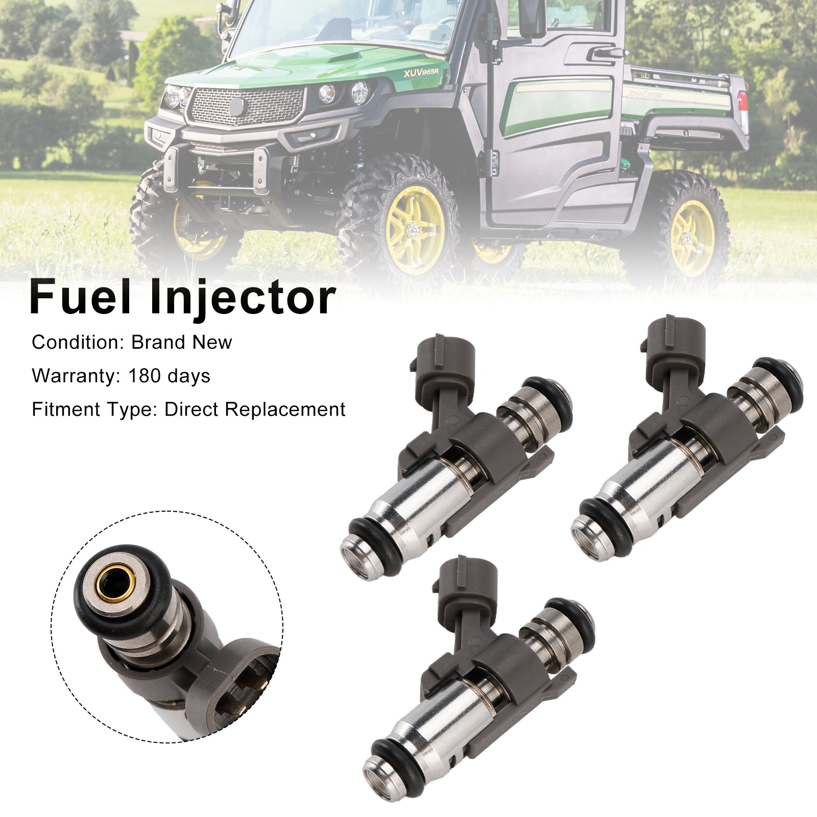3PCS Fuel Injector AUC11700 Fit John Deere Gator XUV835M XUV835E XUV825E