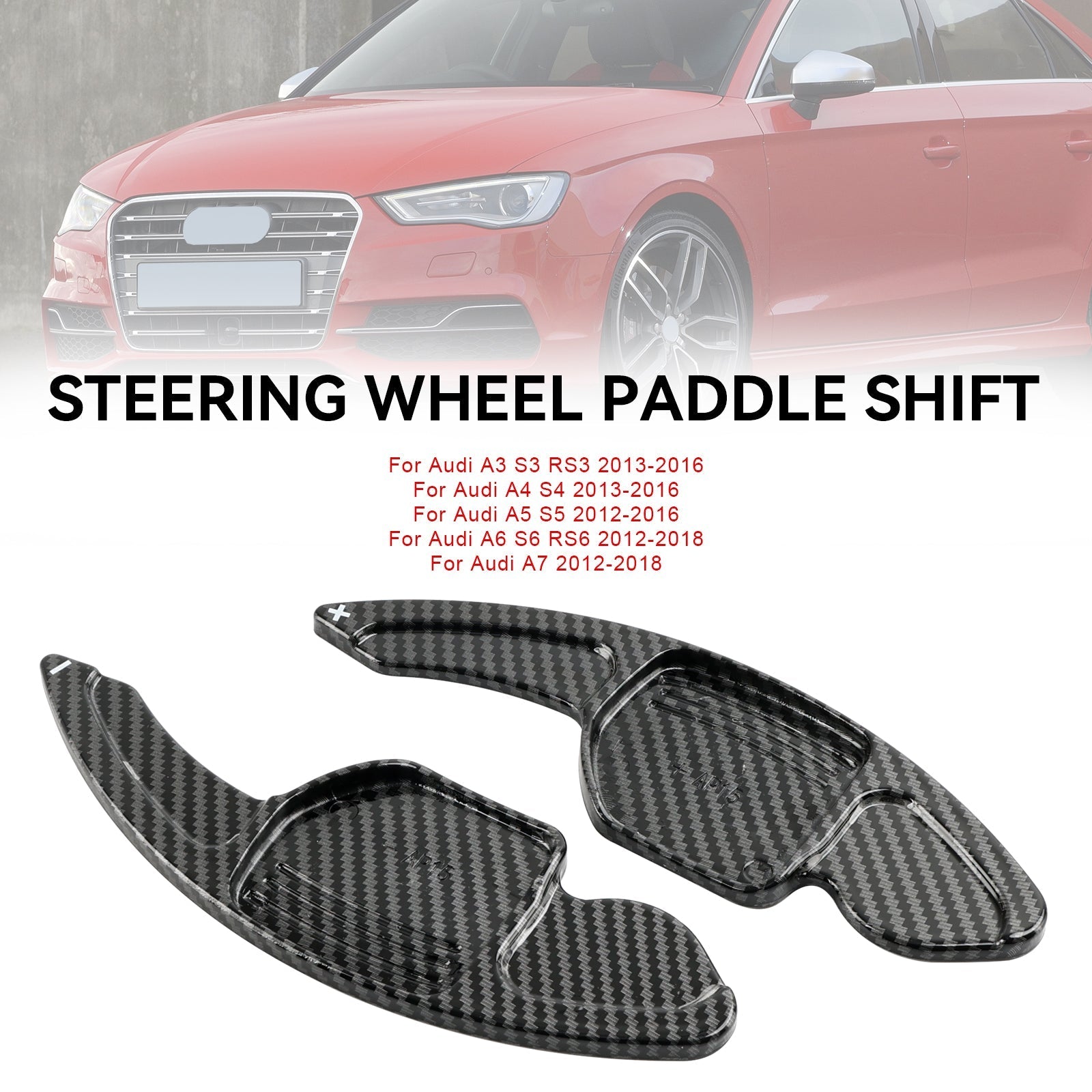 Steering Wheel Shift Paddle Shifter Extension ABS plastics Fit Audi A6 S6 RS6 2012-2018