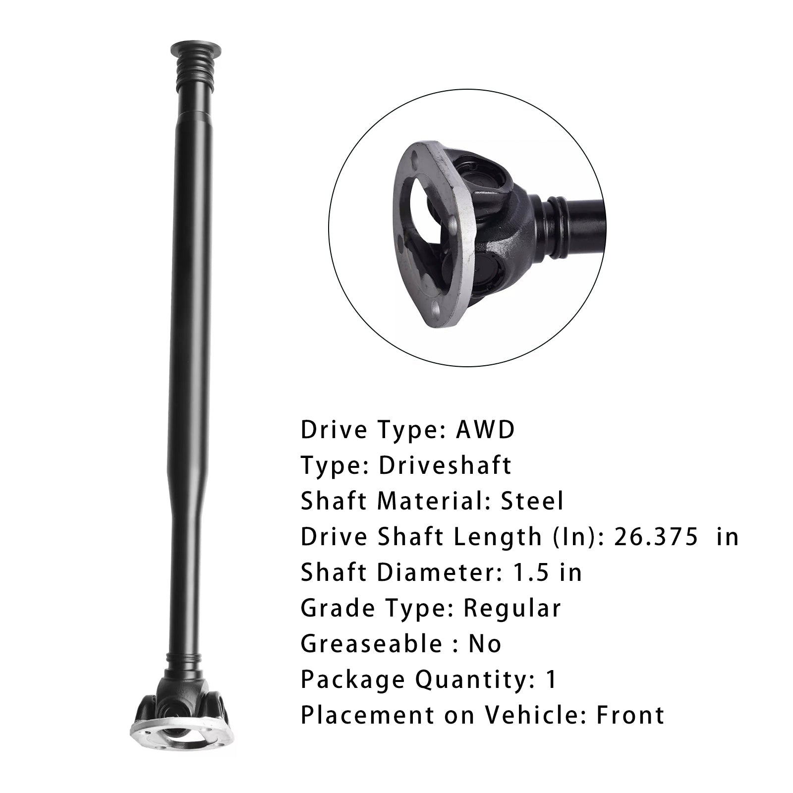 2015-2016 Mercedes-Benz E400 V6 3.0L Front Driveshaft Prop Shaft Assembly 2044107001