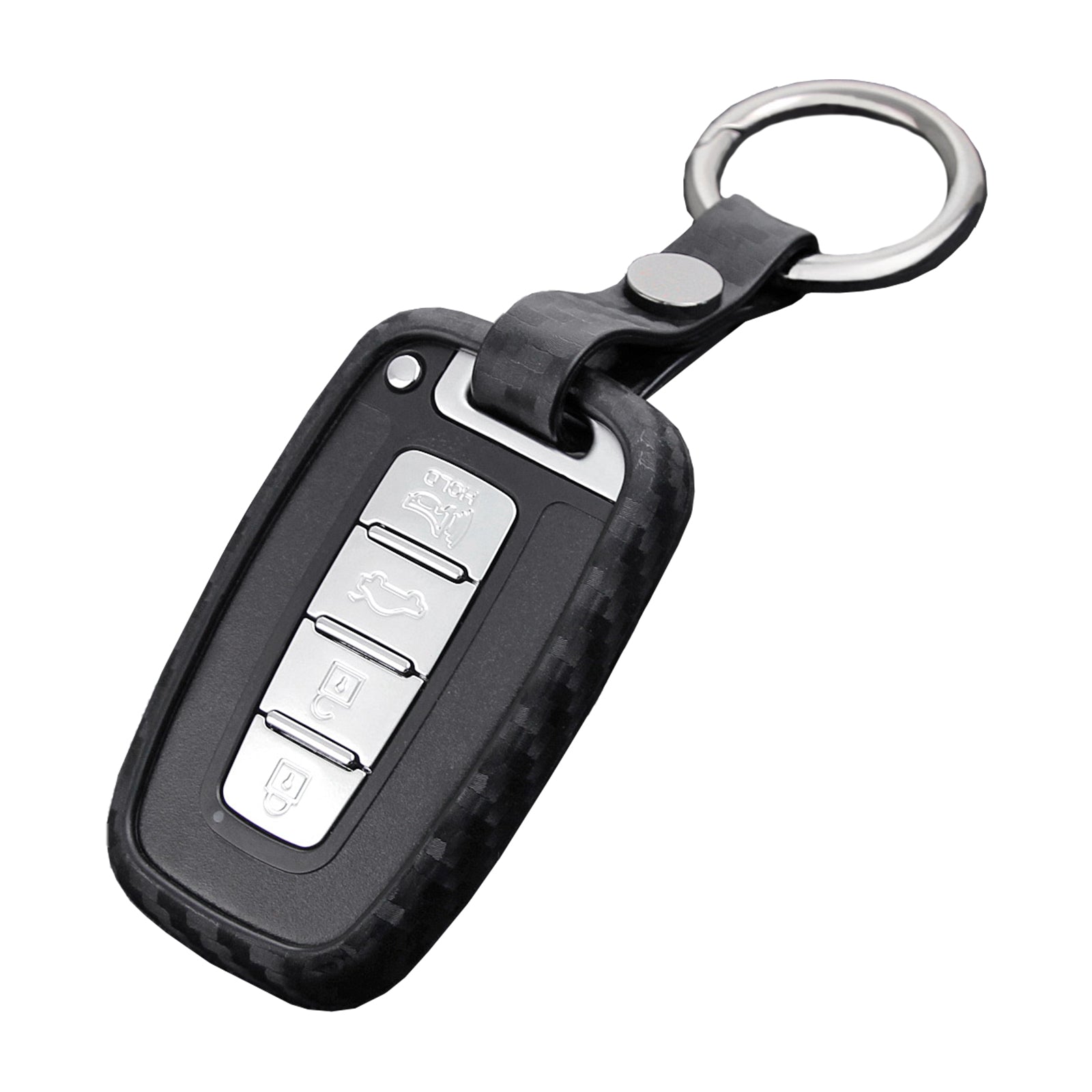 Leather Silicone Car Key Case Cover With Buckle For Hyundai Old Smart