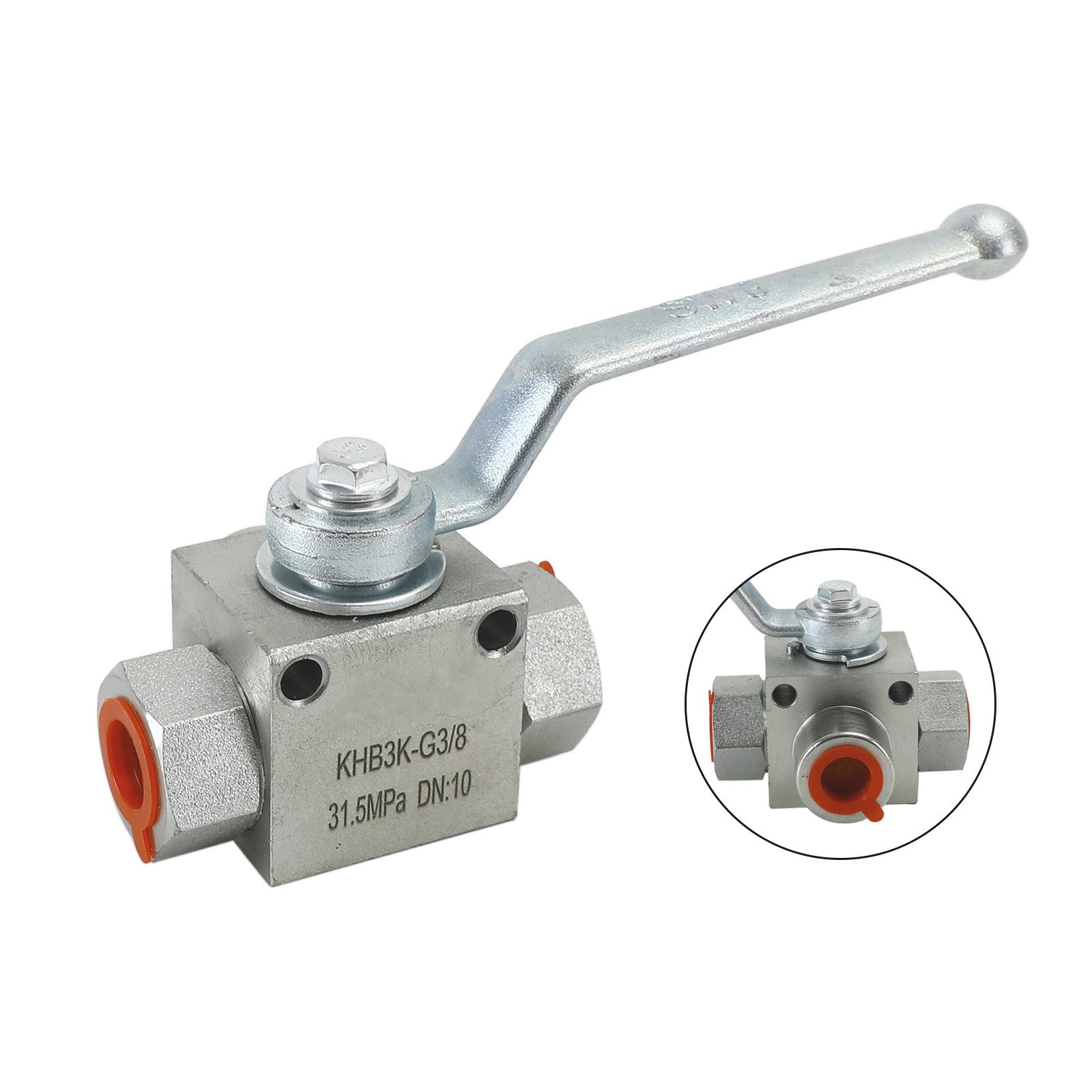3 Way Hydraulic Ball Valve 1/4" NPT Female High Pressure Ball Valve