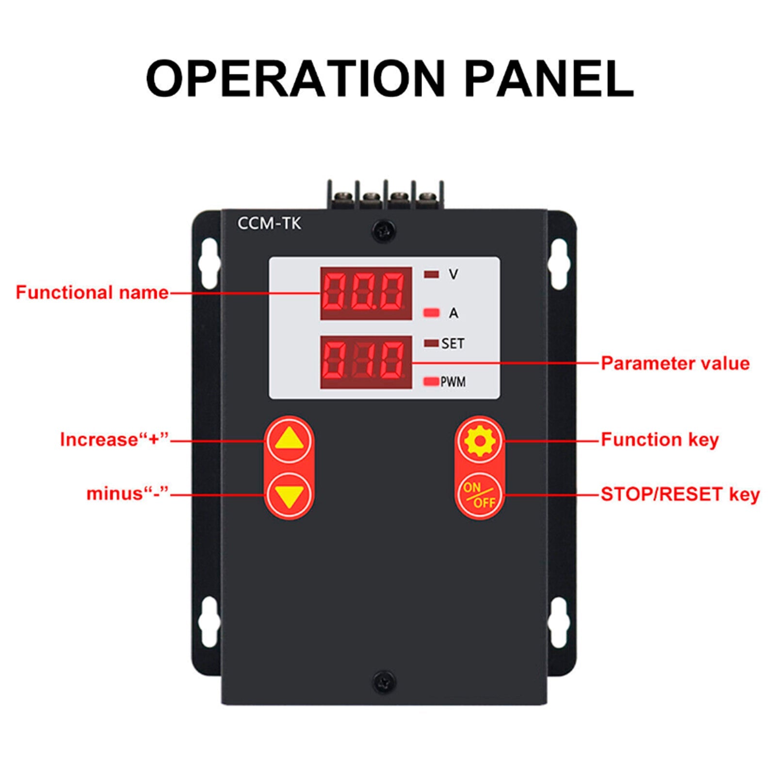 DC 12-80V 30A Digital Display Motor Speed Controller Slow-Start/Stop Control