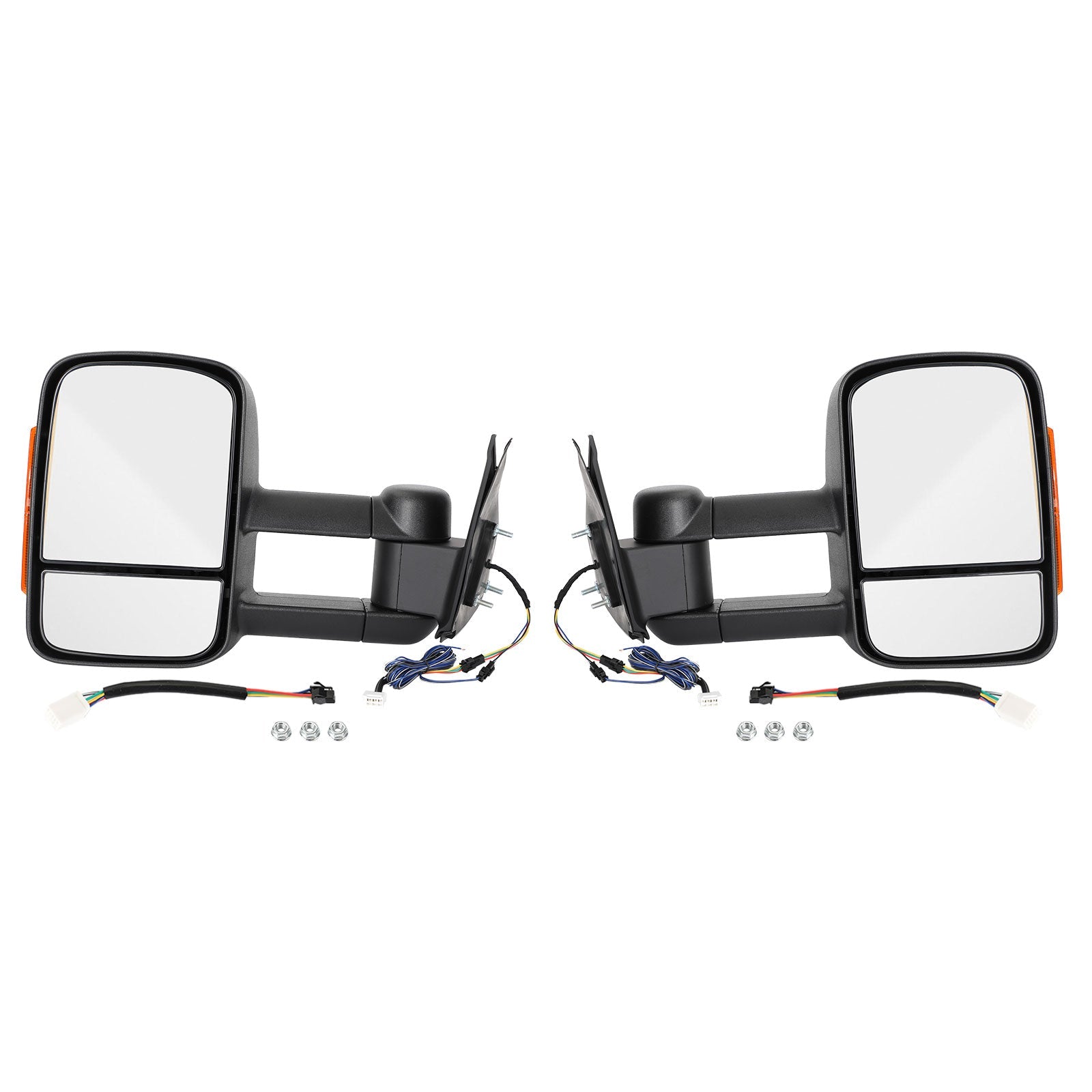 2005-2011 Toyota Hilux Pair of Electric Extendable Towing Mirrors Black