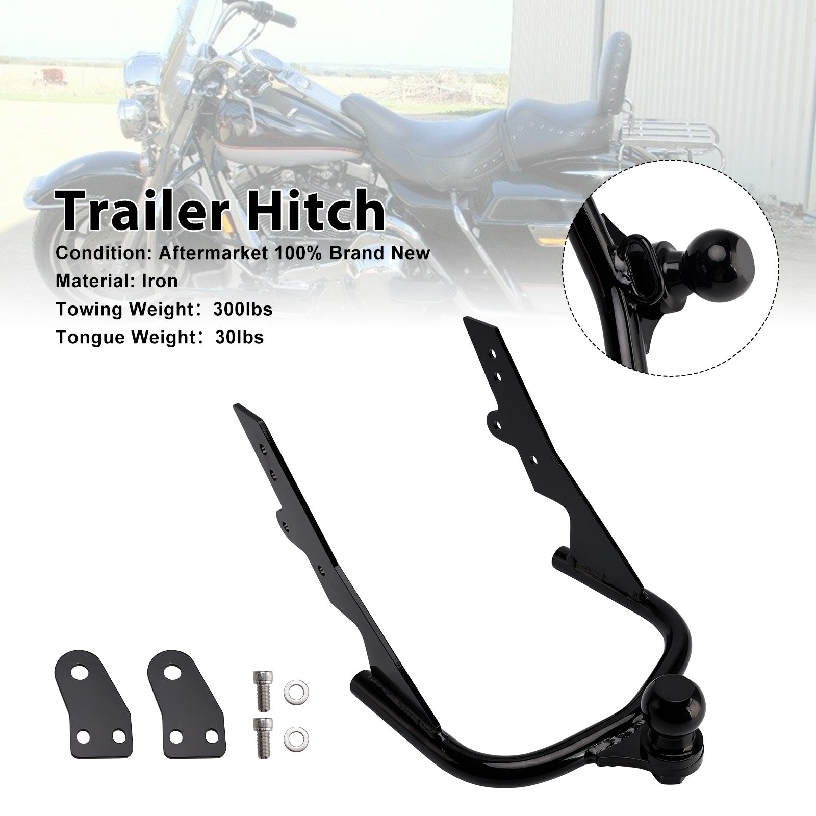 1995-2008 Harley Davidson FLHT Electra Glide Standard Trailer Hitch Ball