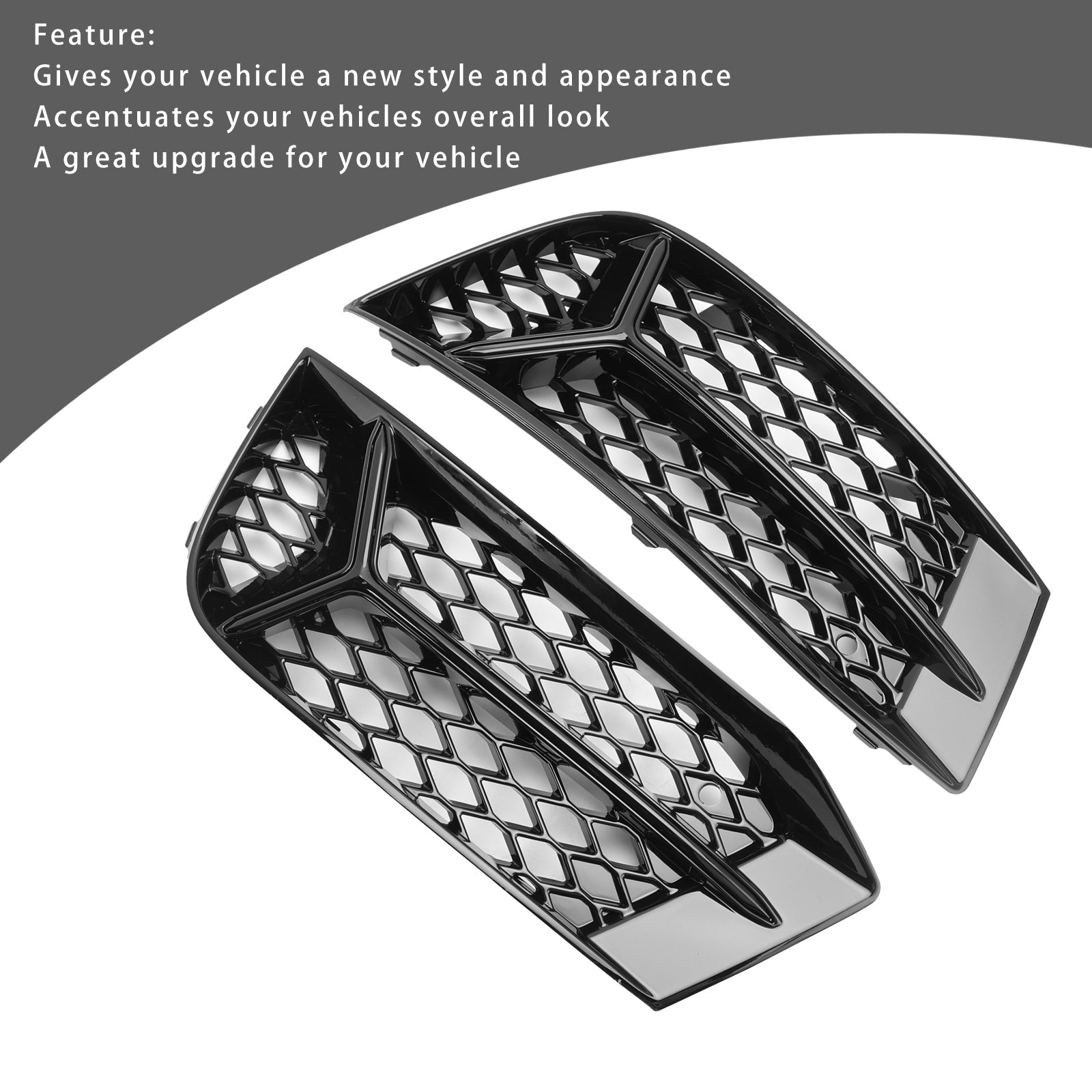 2017-2020 Audi A3 Front Bumper Grill Fog Light Cover Lamp Frame Trim