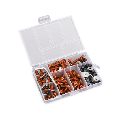 158Pcs Sportbike Windscreen Fairing Bolts Kit Fastener Clips Screws Orange