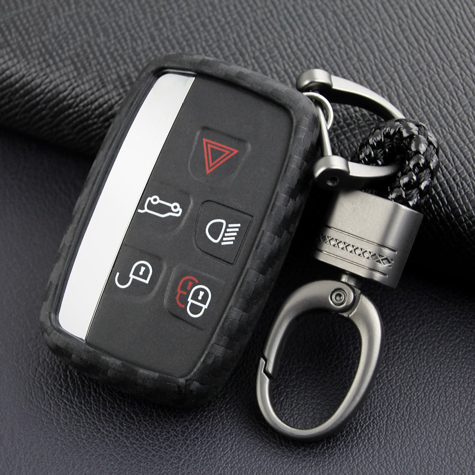 Leather Silicone Car Key Case Cover With Buckle For Range Rover