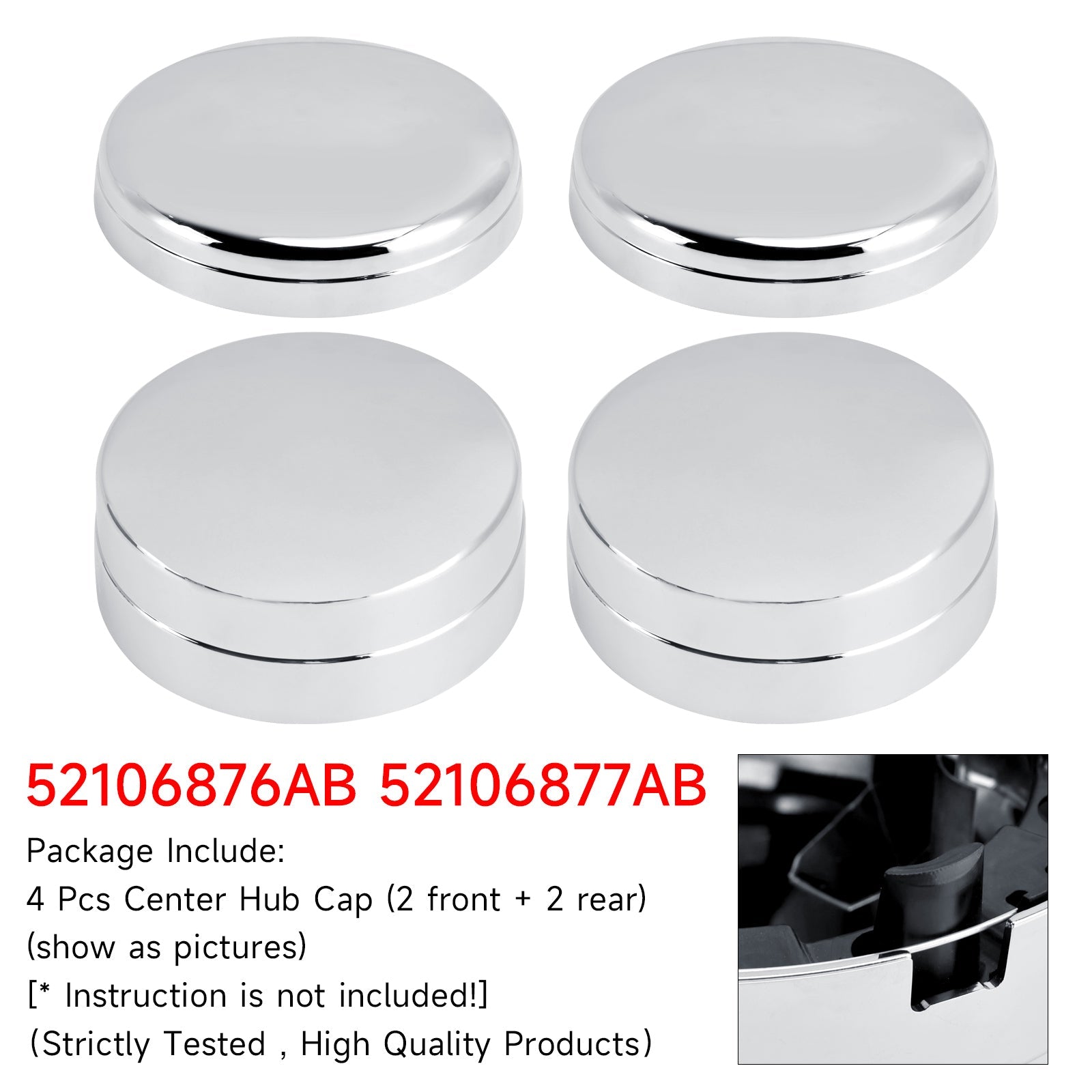 2003–2010 For Dodge Ram 3500 Dually (5 slot 17" steel wheels) 4X Center Hub Cap 52106877AA