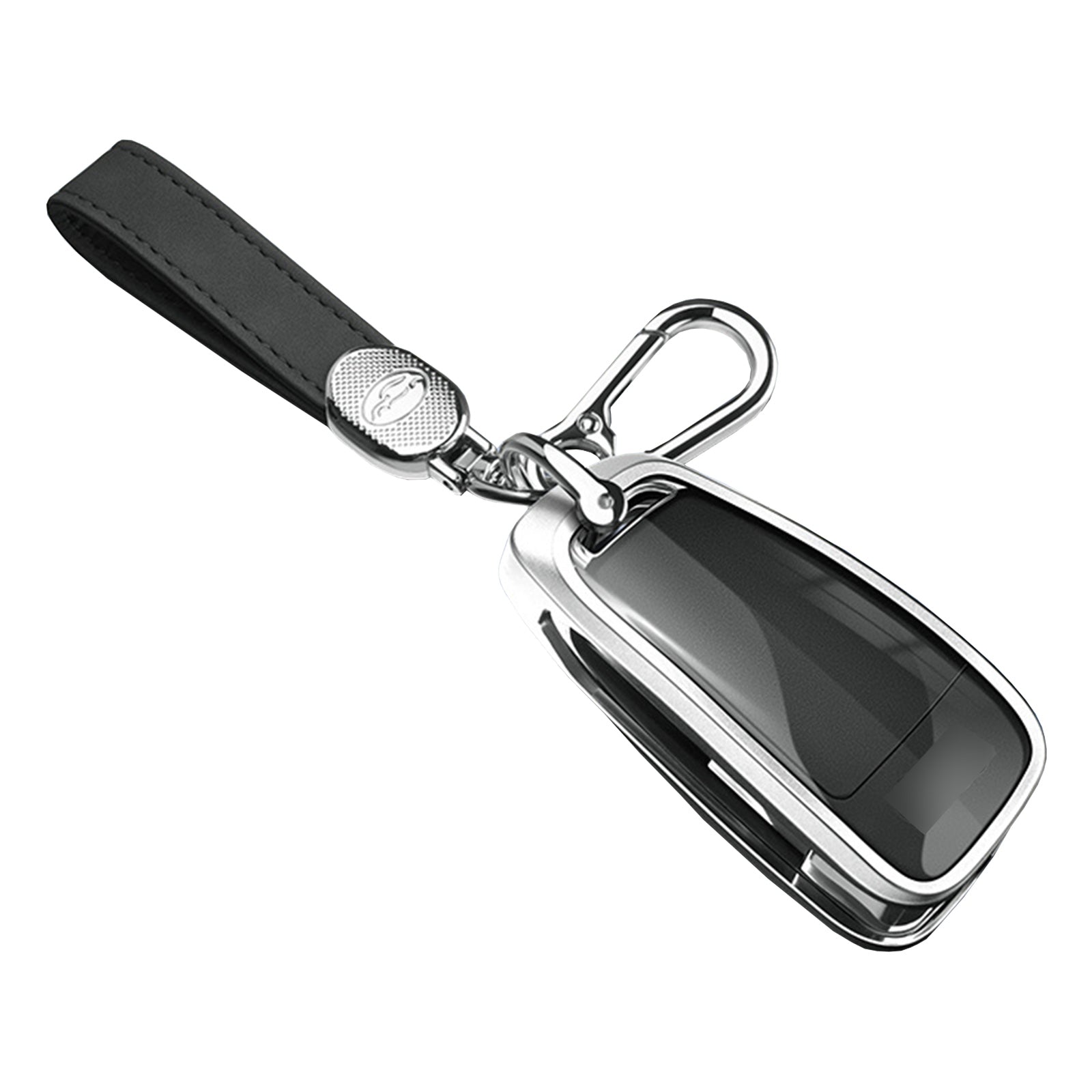Aluminum Alloy TPU Black Car Key Case Cover With Buckle For Audi a6l a4l a3