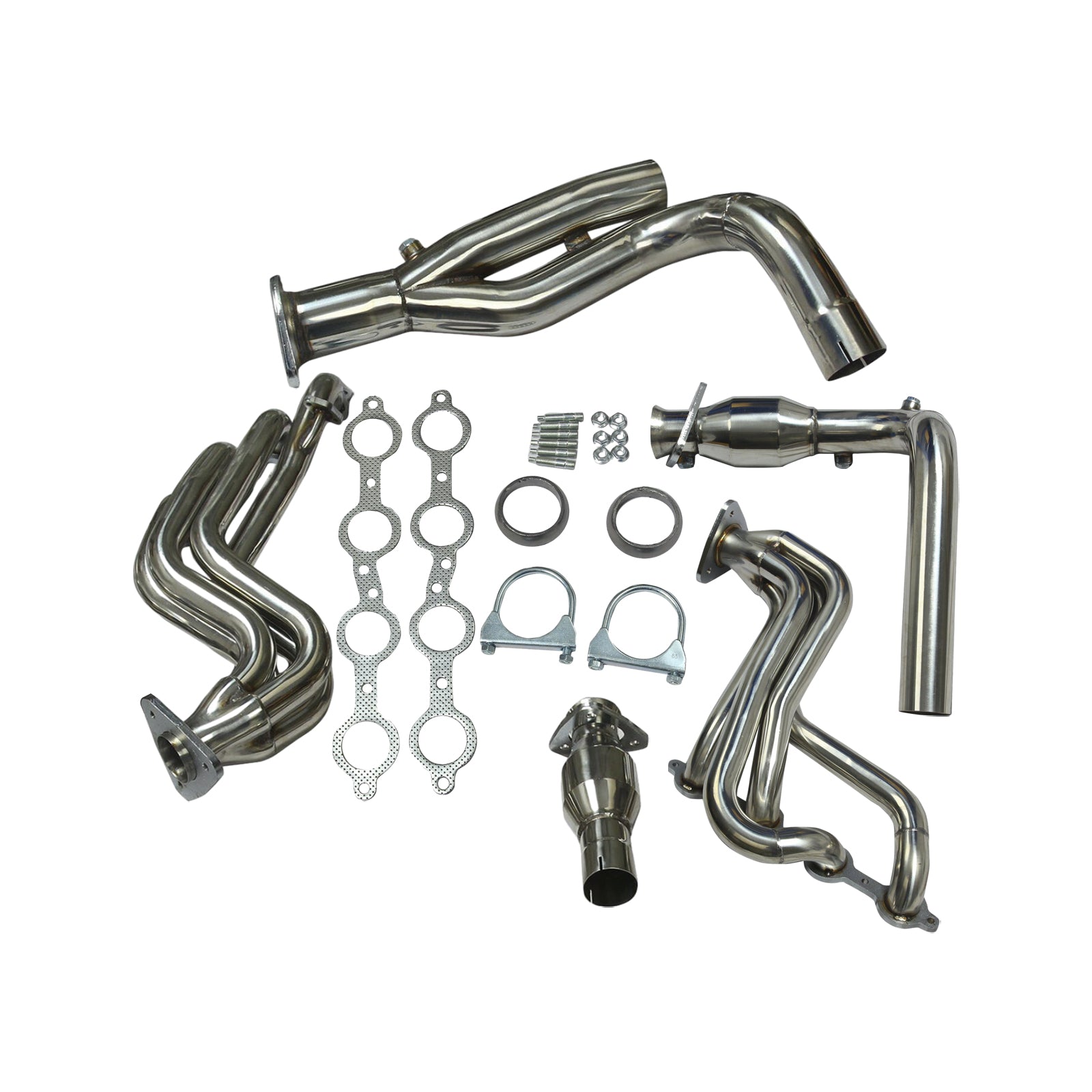 Stainless Manifold Header Exhaust Fit GMC Fit Chevy GMT800 V8 Engine W/Y-Pipe