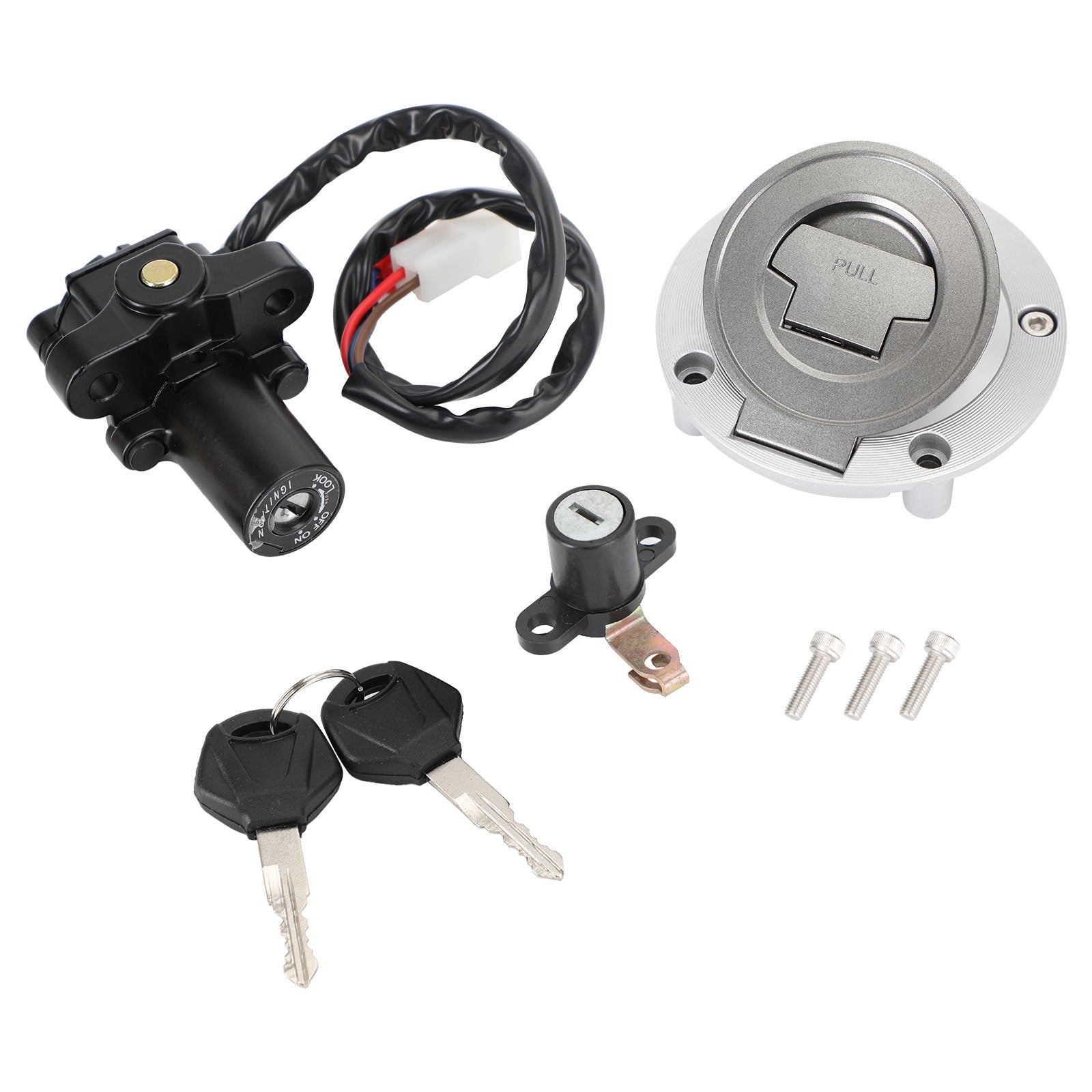 Aluminum Ignition Switch Fuel Gas Cap Seat Lock Set Generic For Yamaha YZF-R1 R1 2000-2003