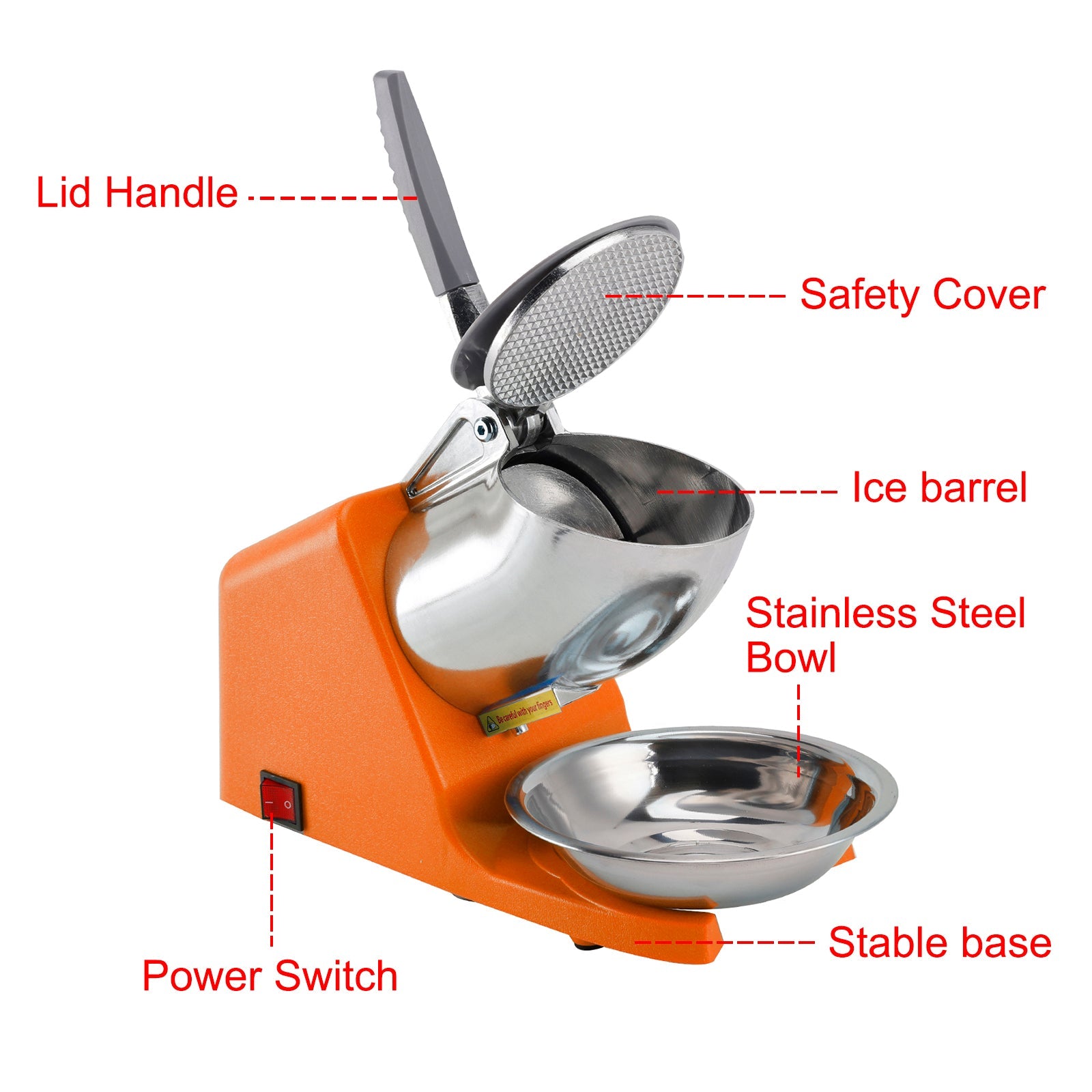 UK Plug Electric Ice Crusher Machine Ice Shaver Shaved Ice Snow Cone Maker 500W