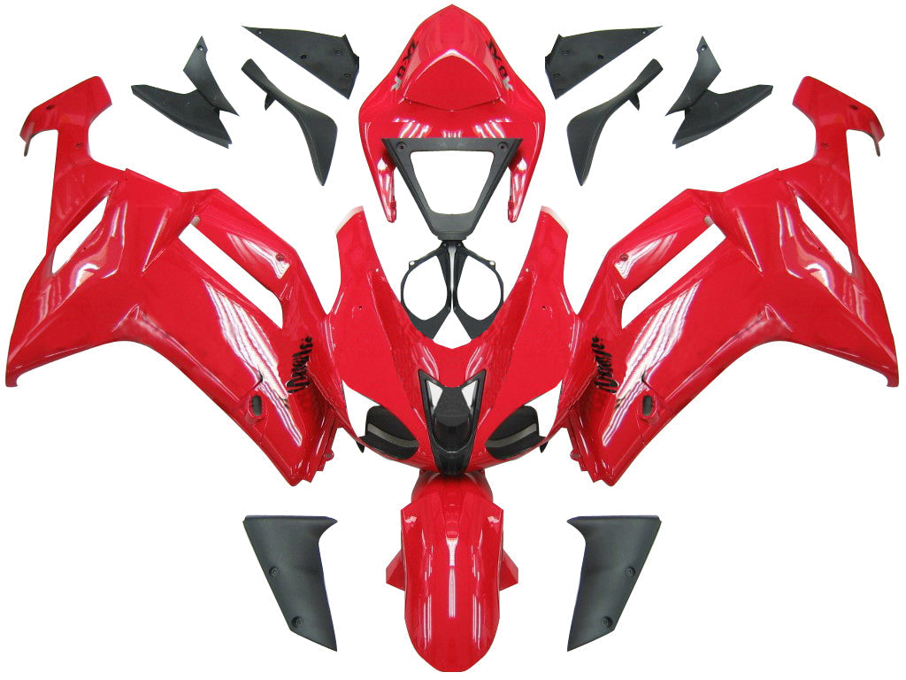 2007-2008 Kawasaki ZX6R ZX636 Fairings Red Ninja ZX6R Racing Generic