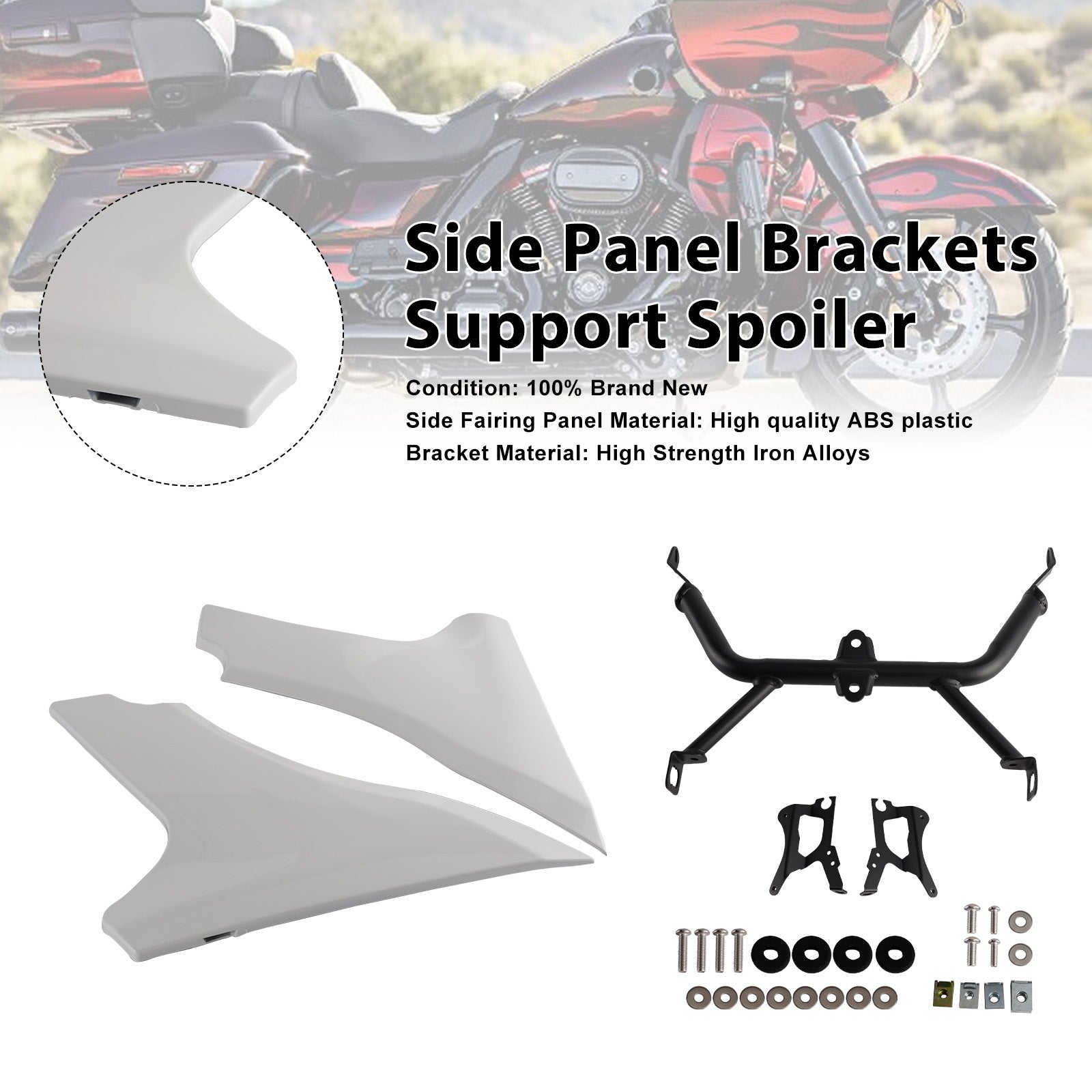 2023-later FLTRXSE and 2024 FLTRX and FLTRXSTSE models Side Panel Brackets Support Spoiler