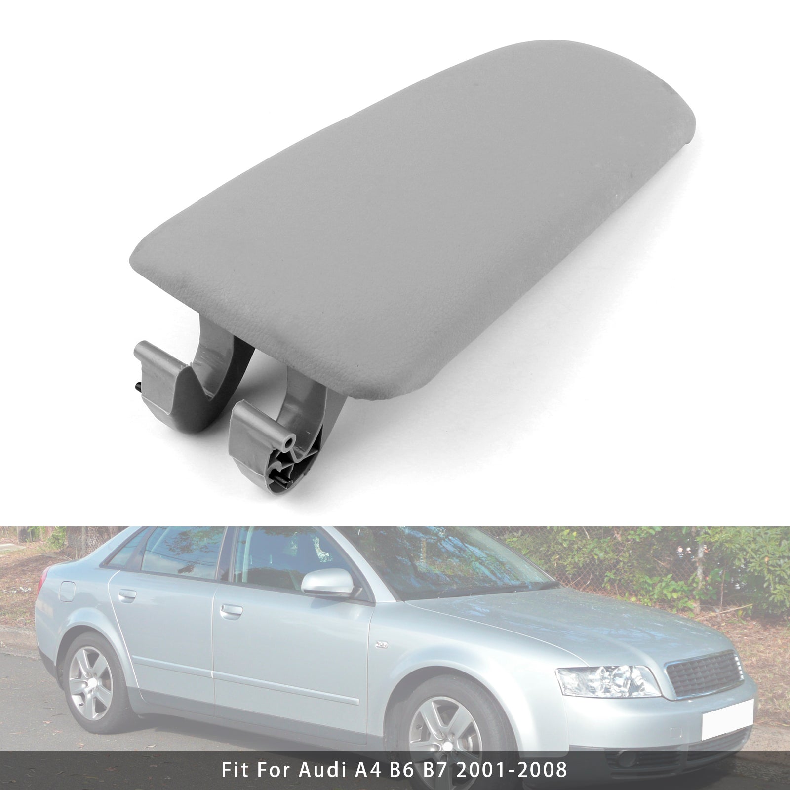 2001-2008 Audi A4 B6 B7 Gray Leather Armrest Centre Console Lid 8E0864245E