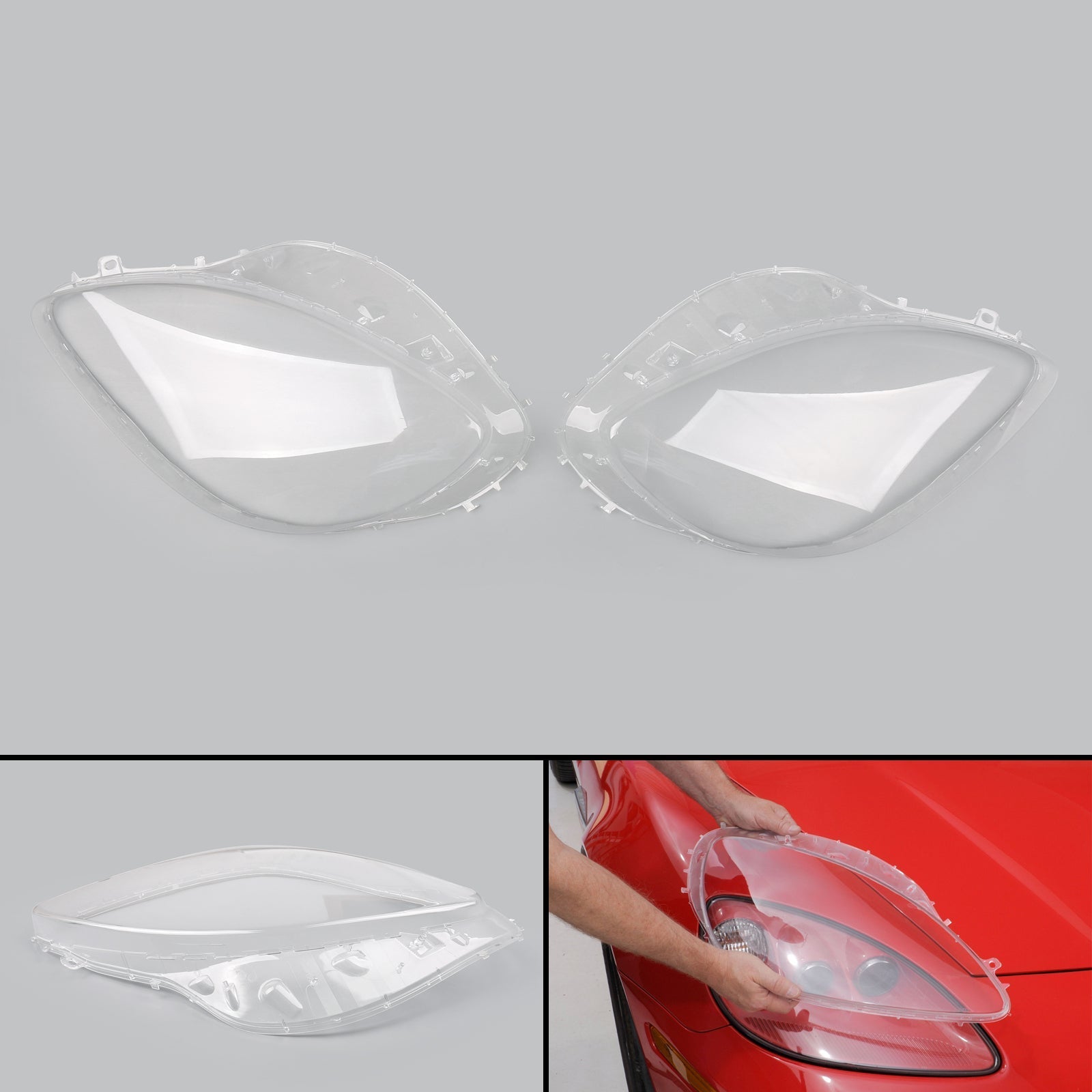 2005-2013 Corvet C6 Headlight Replacement Lens Driver Passenger L+R PAIR Generic