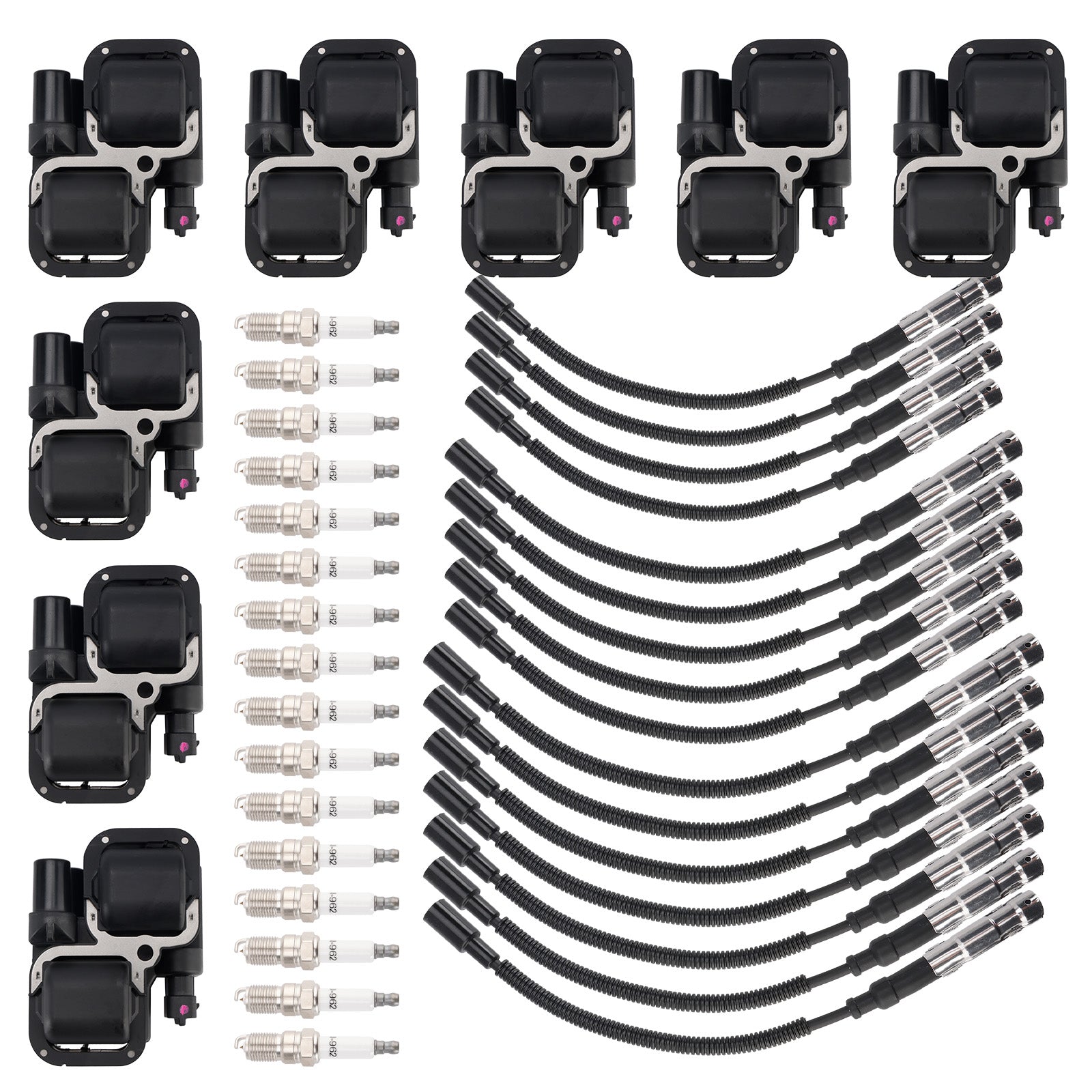 2002-2004 Mercedes Benz SLK32 AMG 8x Ignition Coil+16x Spark plug +16x Wire Set UF359 0001587303
