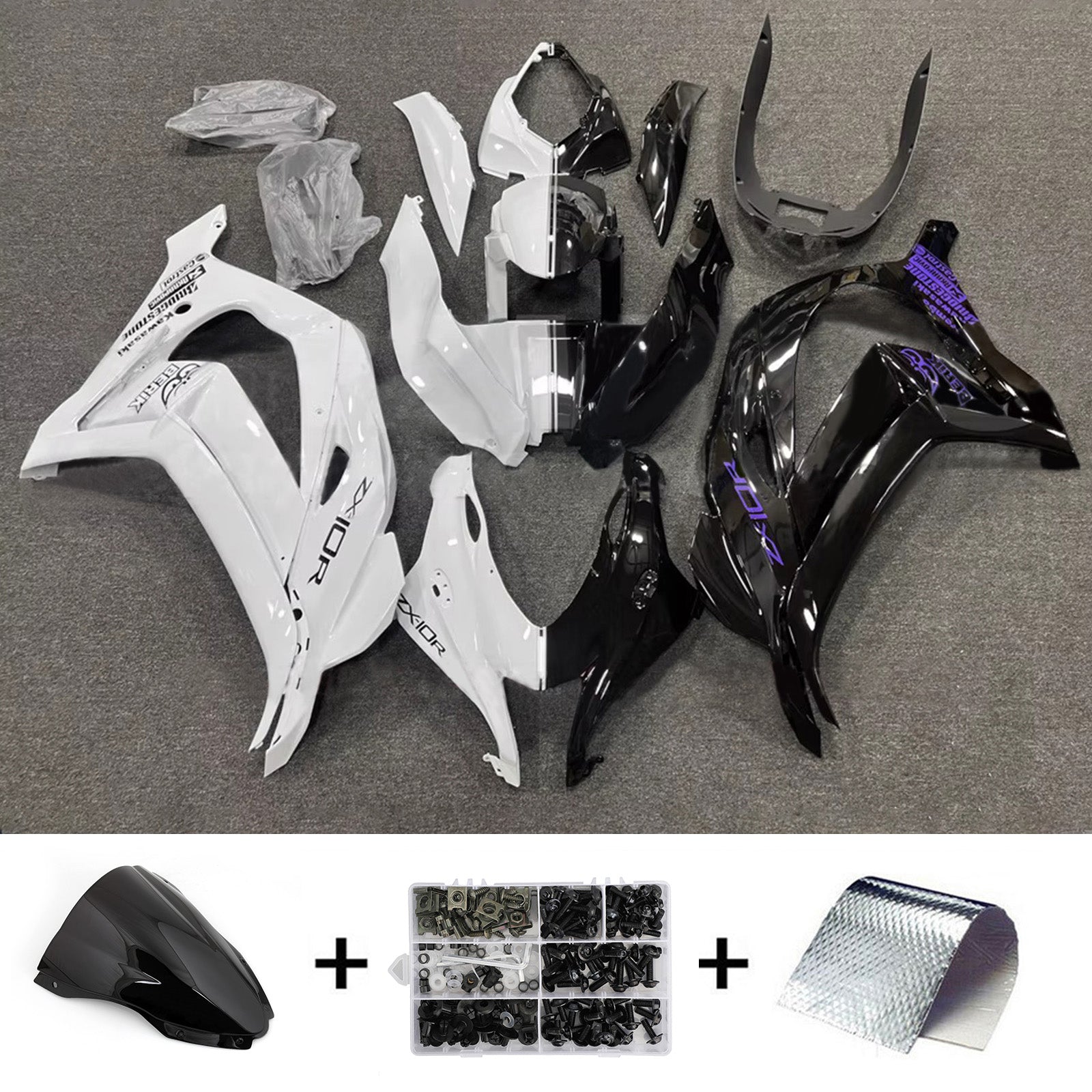 Injection Fairing Kit Bodywork Plastic ABS fit For Kawasaki ZX10R 2016-2020