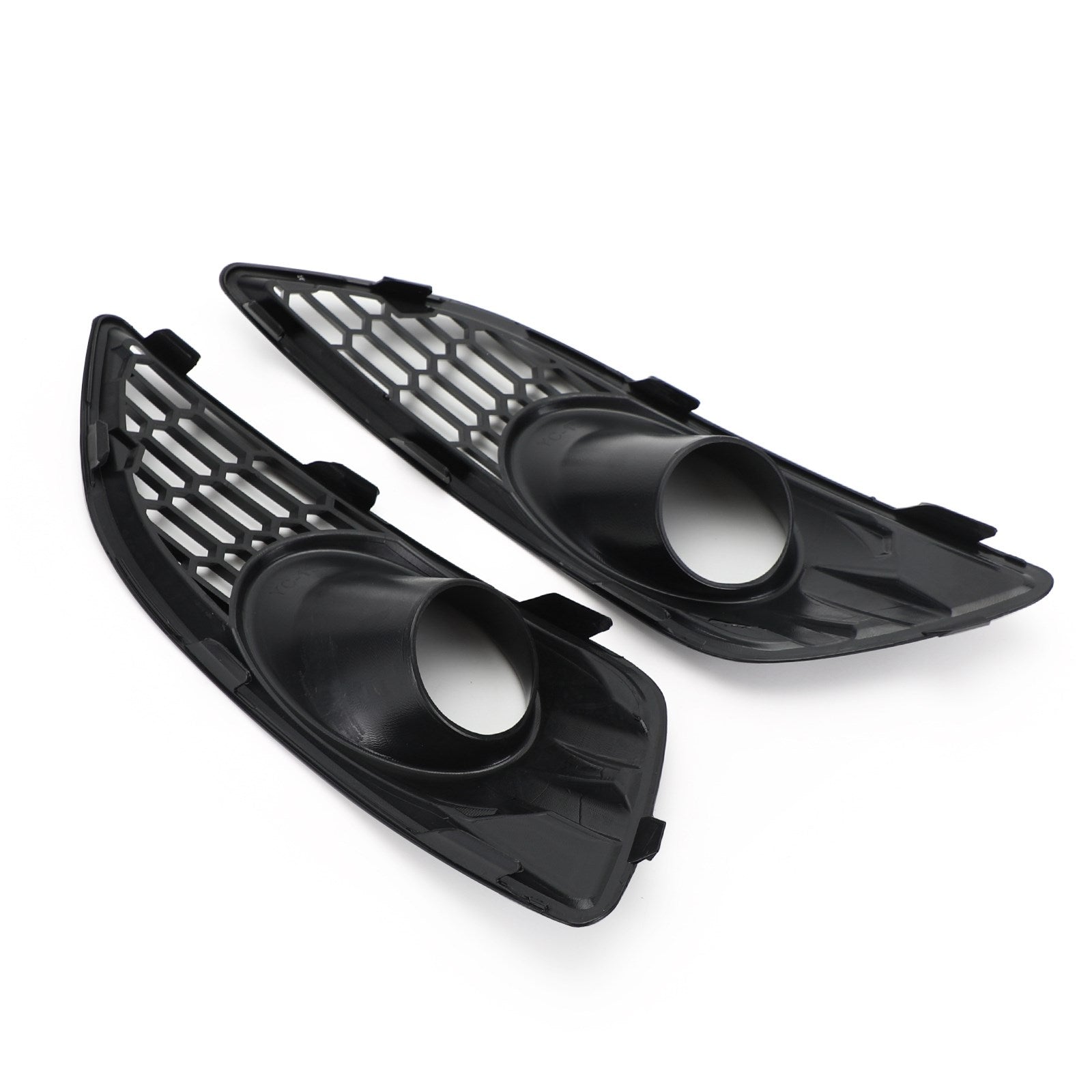 2013-2017 Ford Fiesta Pair Grille Gloss Black Front Fog Light Lamp Cover Generic