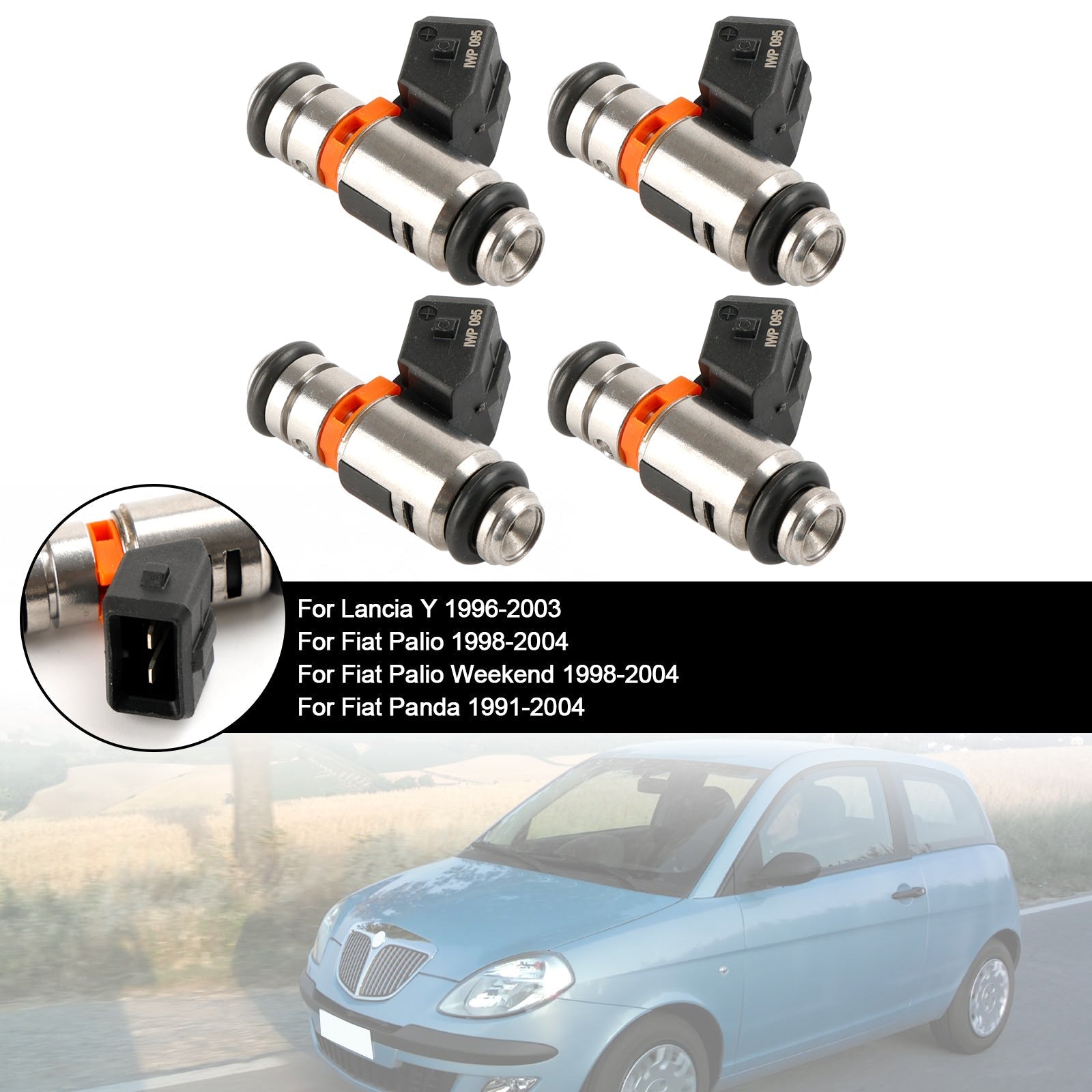 2001-2010 Fiat Doblo Cargo 4PCS Fuel Injector IWP095 0280158169 805001230403 Generic
