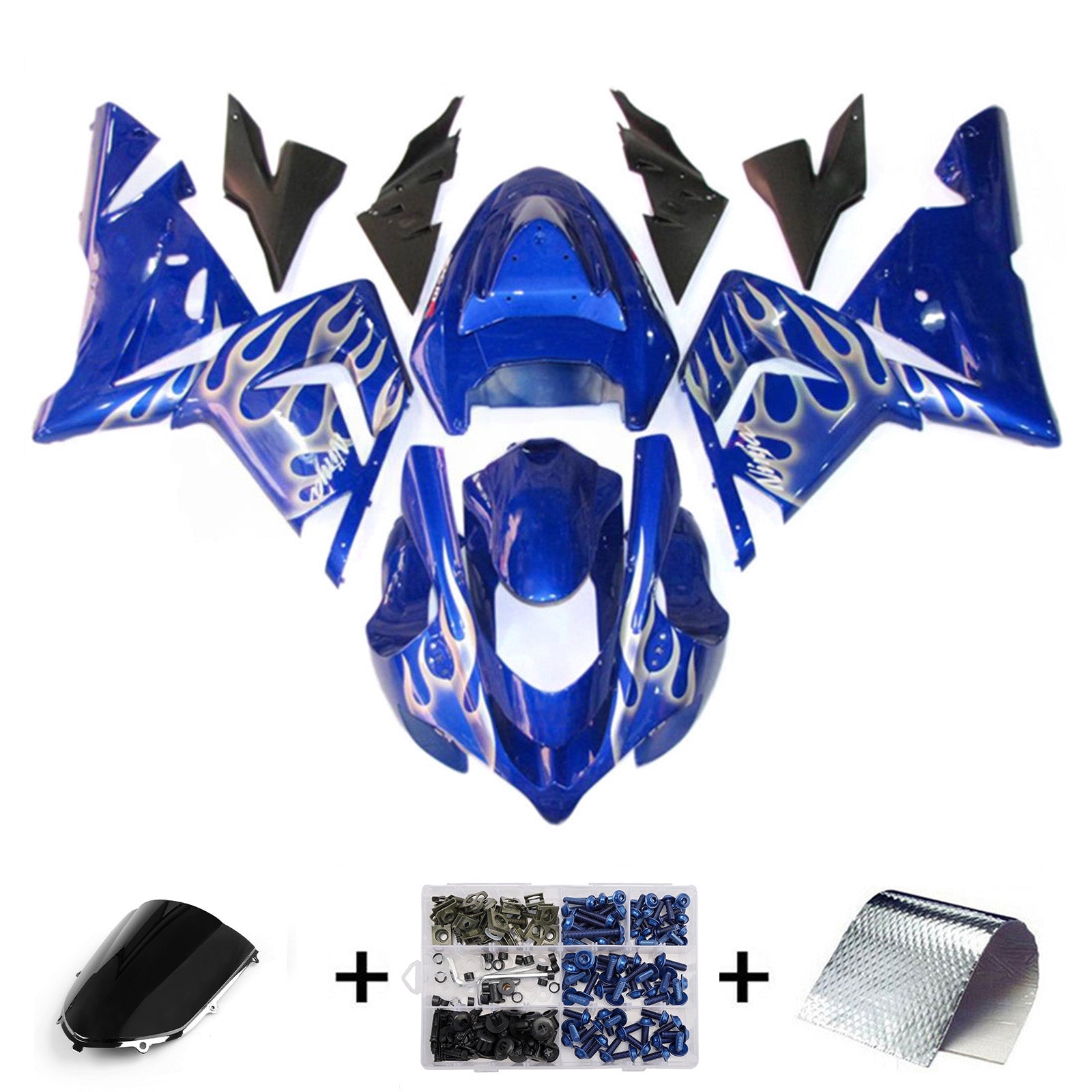 Injection Fairing Kit Bodywork Plastic ABS fit For Kawasaki ZX10R 2004-2005